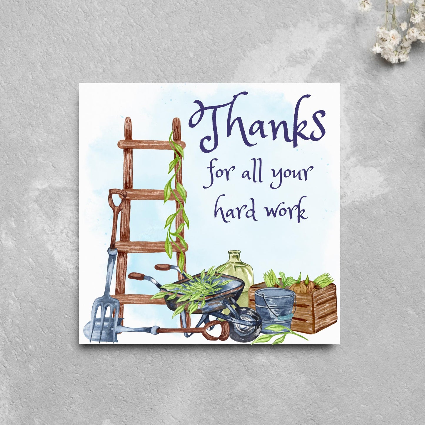Thank You Card for Gardener, Gardening Thank You Card, Groundskeeper Card, Warden Card, Caretaker Card, Tree Surgeon Thank You Card