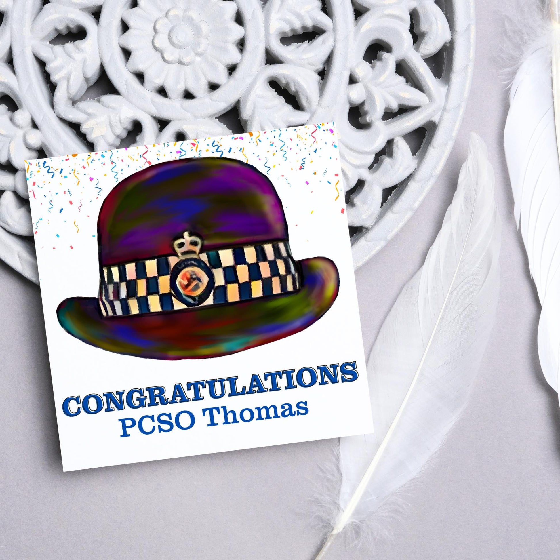 Personalised Congratulations Police Card, Card for Daughter, Card for Sister, Congratulations Card, PCSO Graduation Card, Police Graduation