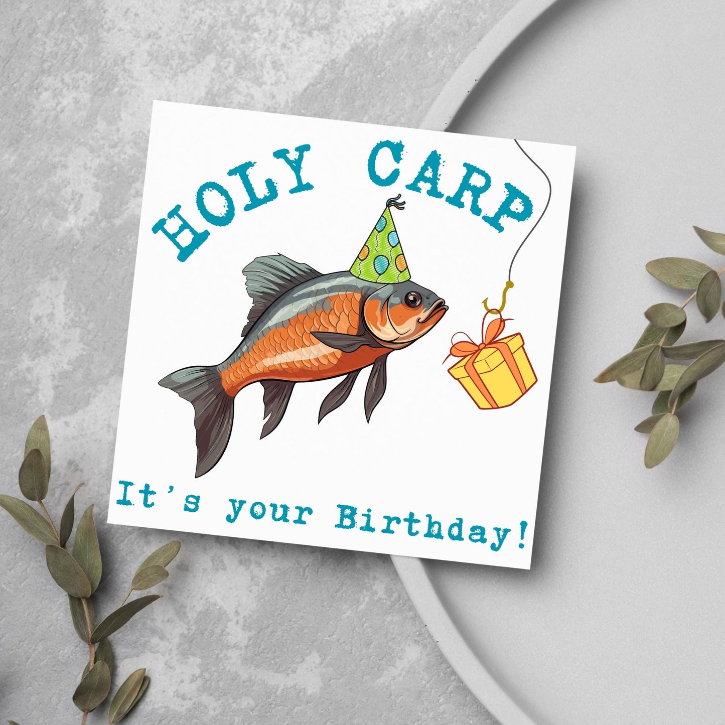 Fishing Birthday Card, Birthday Card for Him, Card for Her, Carp Fishing Card, Angling Card, Birthday Card for Dad, for Grandad, for Uncle
