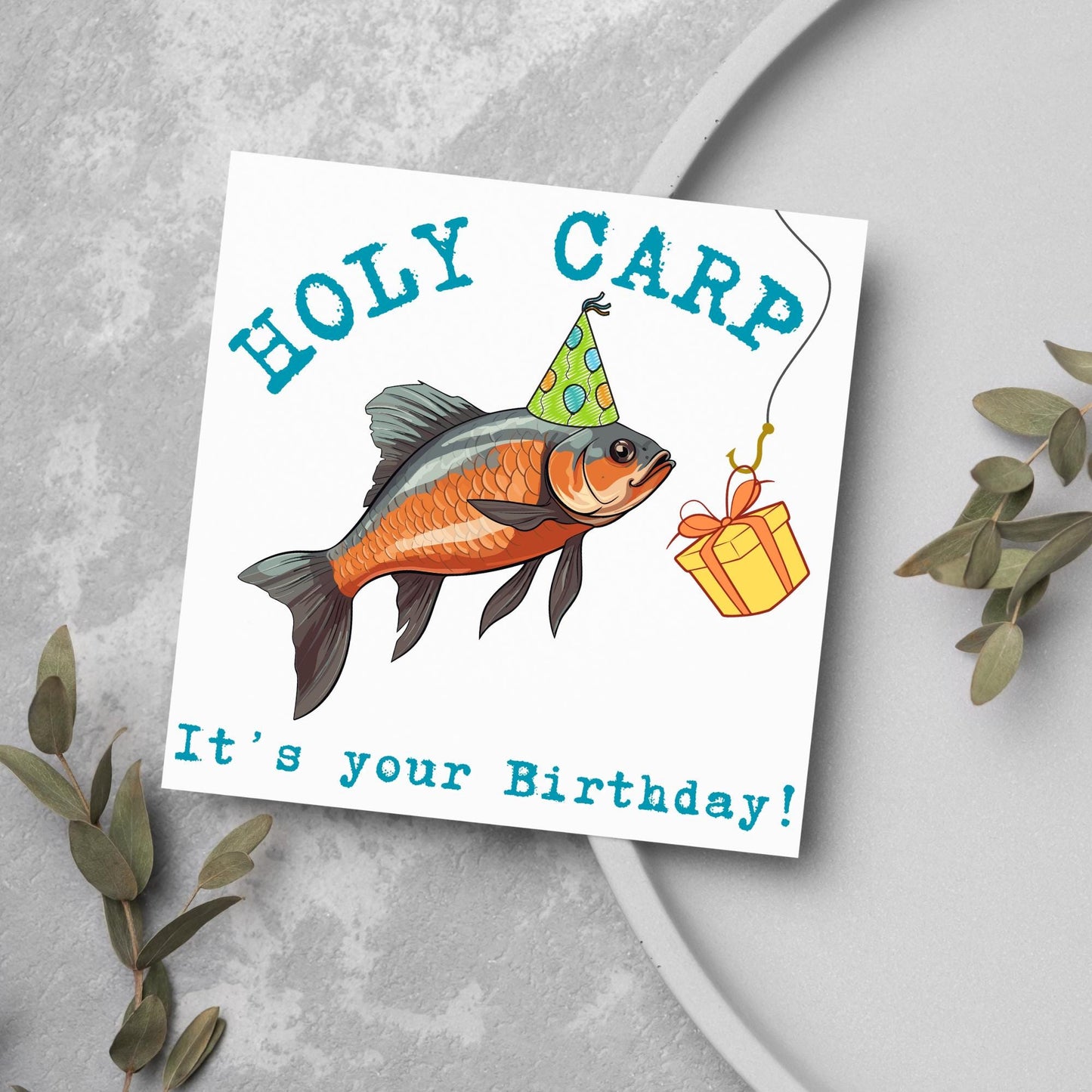 Fishing Birthday Card, Birthday Card for Him, Card for Her, Carp Fishing Card, Angling Card, Birthday Card for Dad, for Grandad, for Uncle