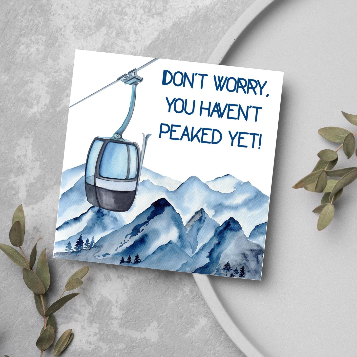 Skiing Birthday Card, Sport Card, Sport Birthday Card, Card for Him, Card for Her, Ski Birthday Card, Ski Slope, Snowboarding Card