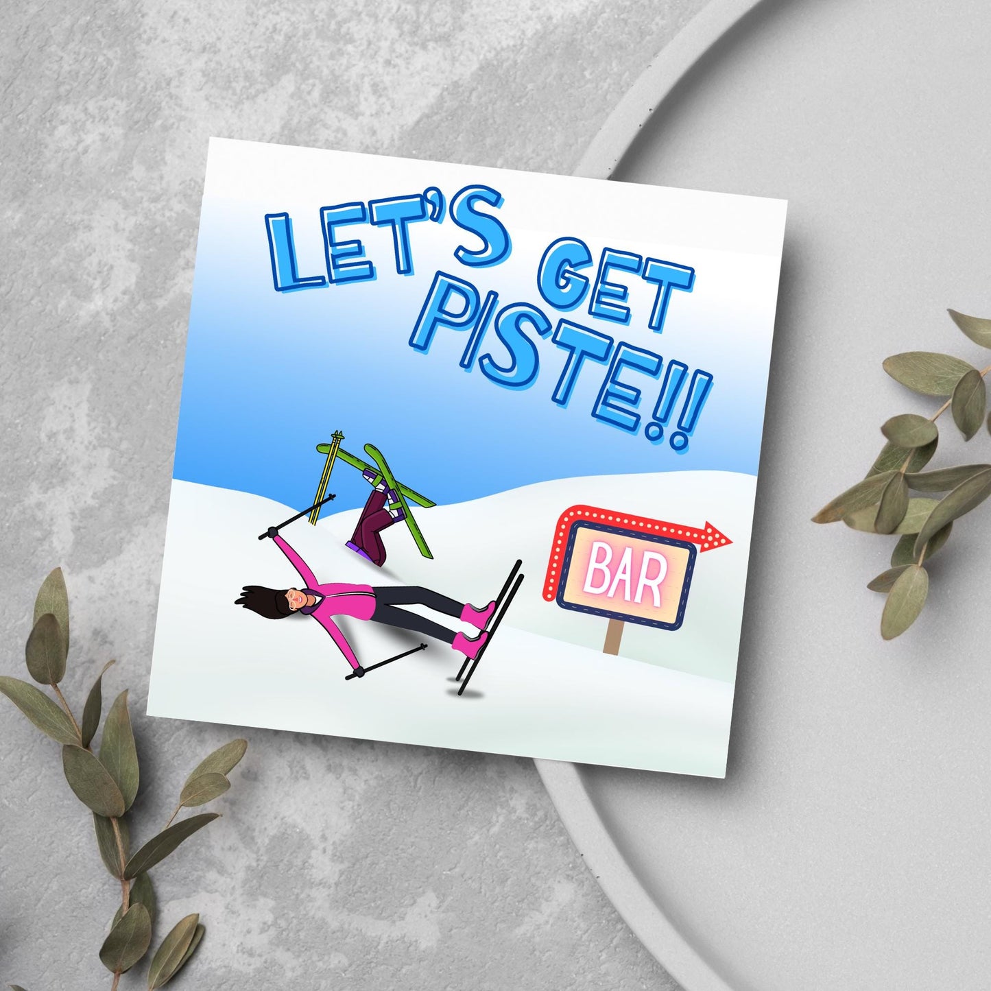Skiing Birthday Card, Sport Card, Sport Birthday Card, Card for Him, Card for Her, Ski Birthday Card, Ski Slope, Snowboarding Card