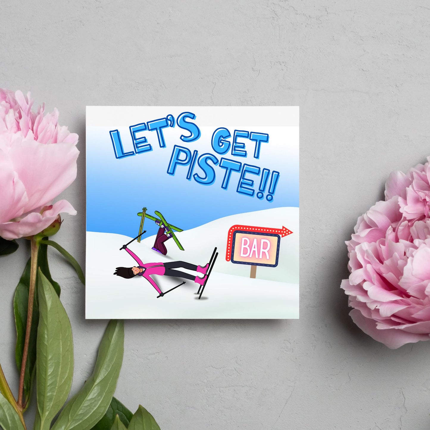 Skiing Birthday Card, Sport Card, Sport Birthday Card, Card for Him, Card for Her, Ski Birthday Card, Ski Slope, Snowboarding Card