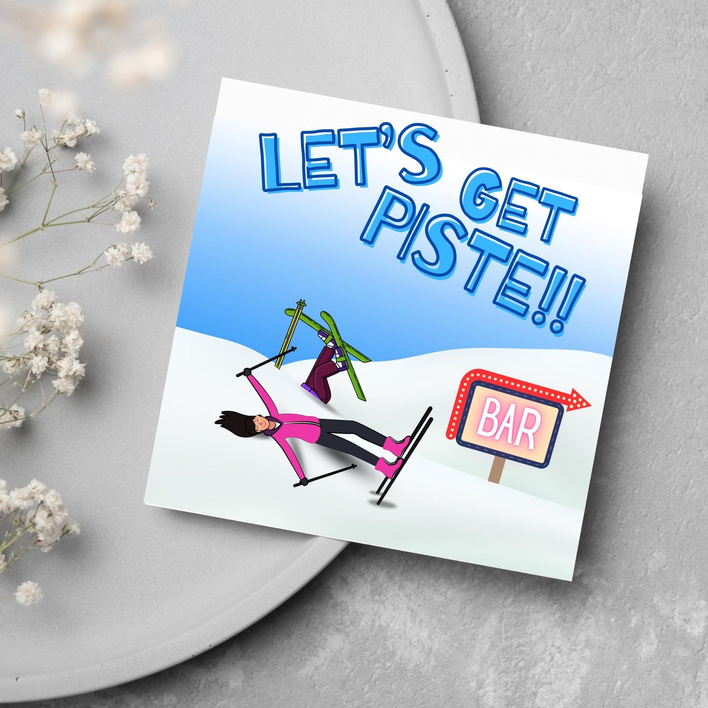 Skiing Birthday Card, Sport Card, Sport Birthday Card, Card for Him, Card for Her, Ski Birthday Card, Ski Slope, Snowboarding Card