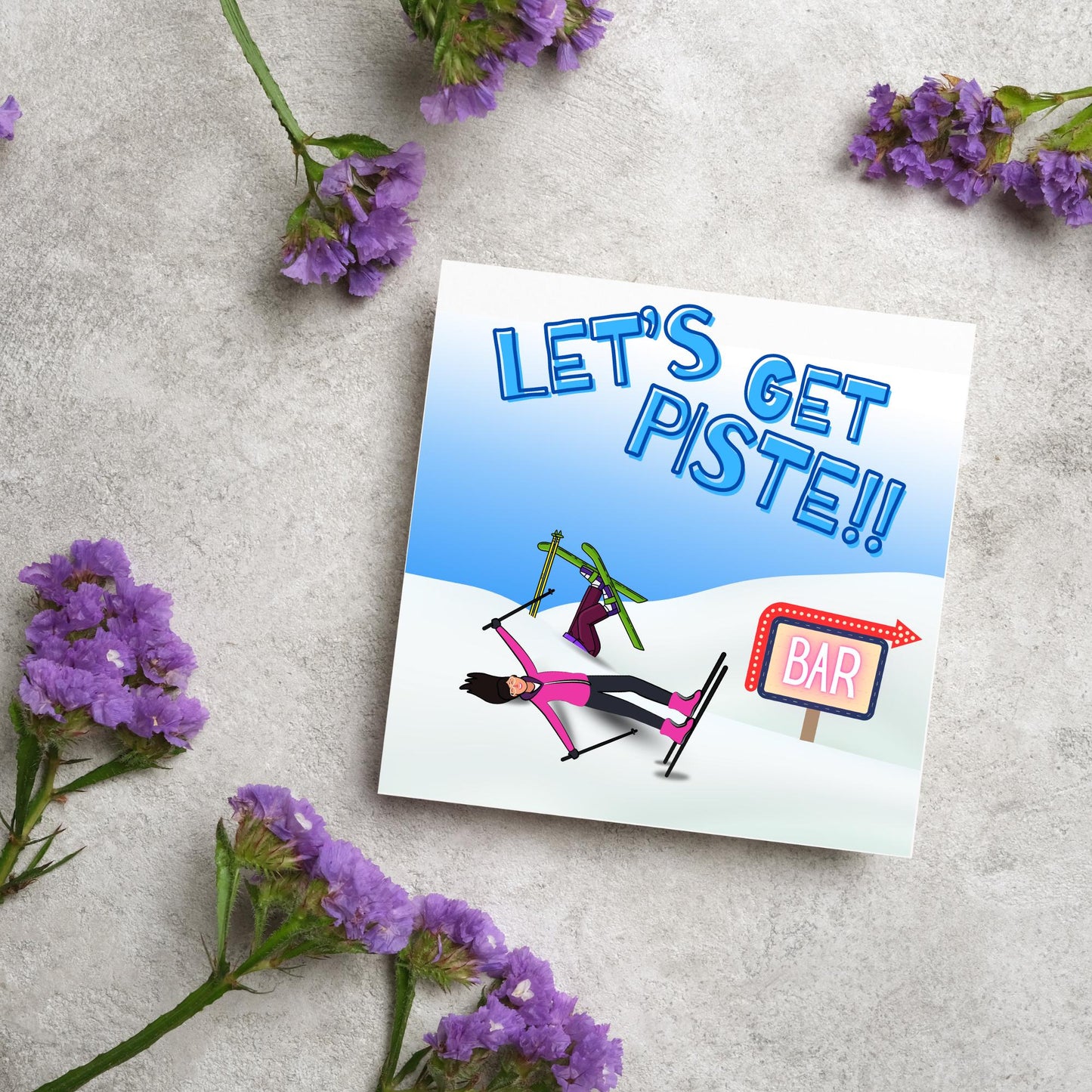 Skiing Birthday Card, Sport Card, Sport Birthday Card, Card for Him, Card for Her, Ski Birthday Card, Ski Slope, Snowboarding Card