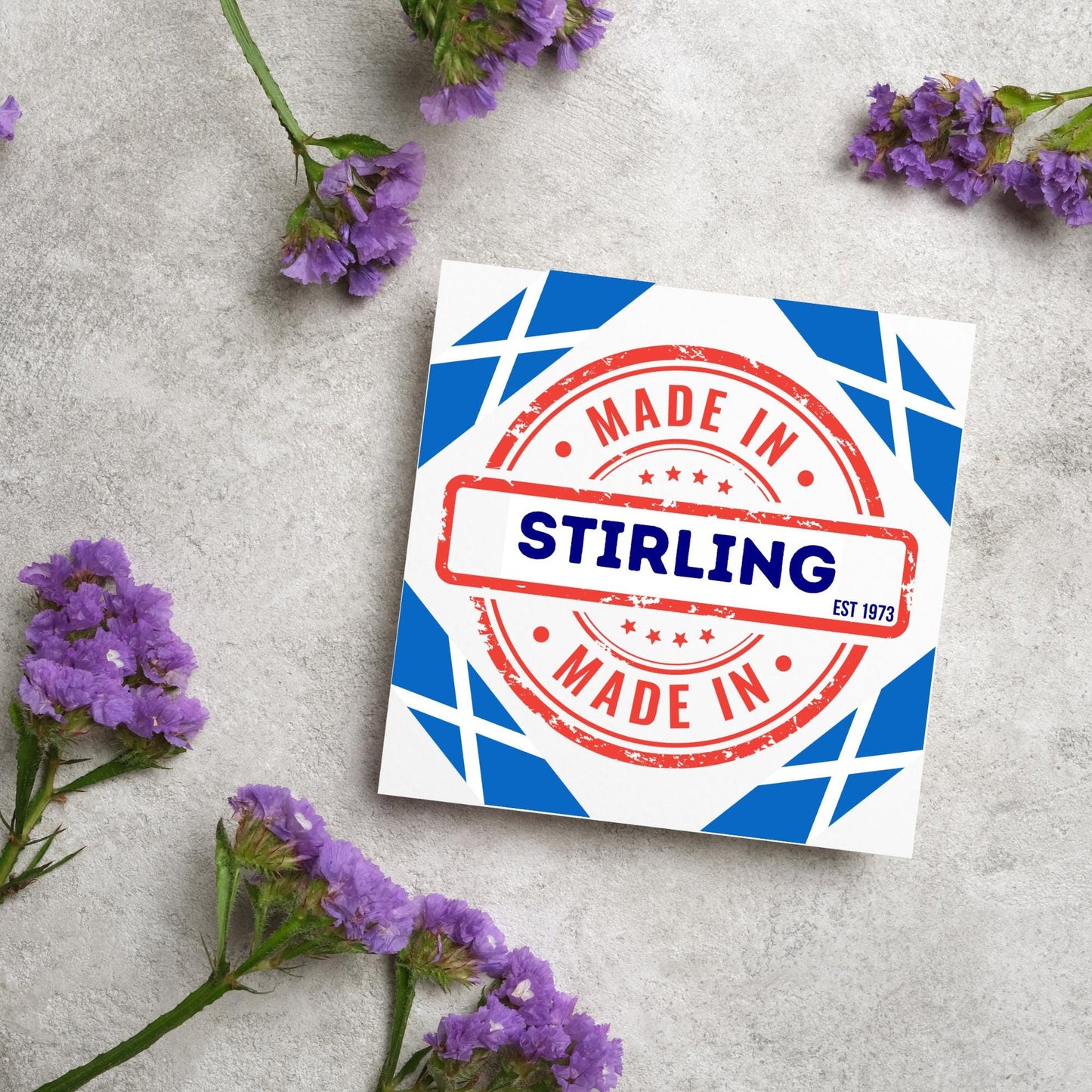 Custom Made in Scotland Birthday Card, Any Town Personalised, Birth Date Card, Birthday Card for Scottish Person, Scottish Birthday Card