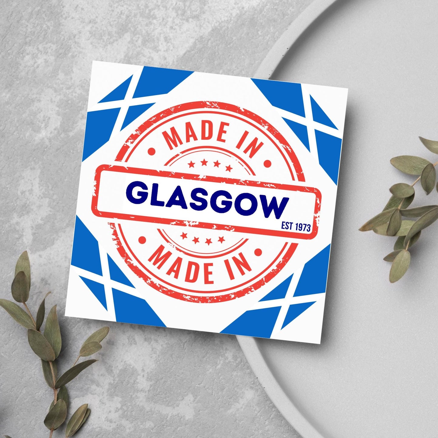 Custom Made in Scotland Birthday Card, Any Town Personalised, Birth Date Card, Birthday Card for Scottish Person, Scottish Birthday Card