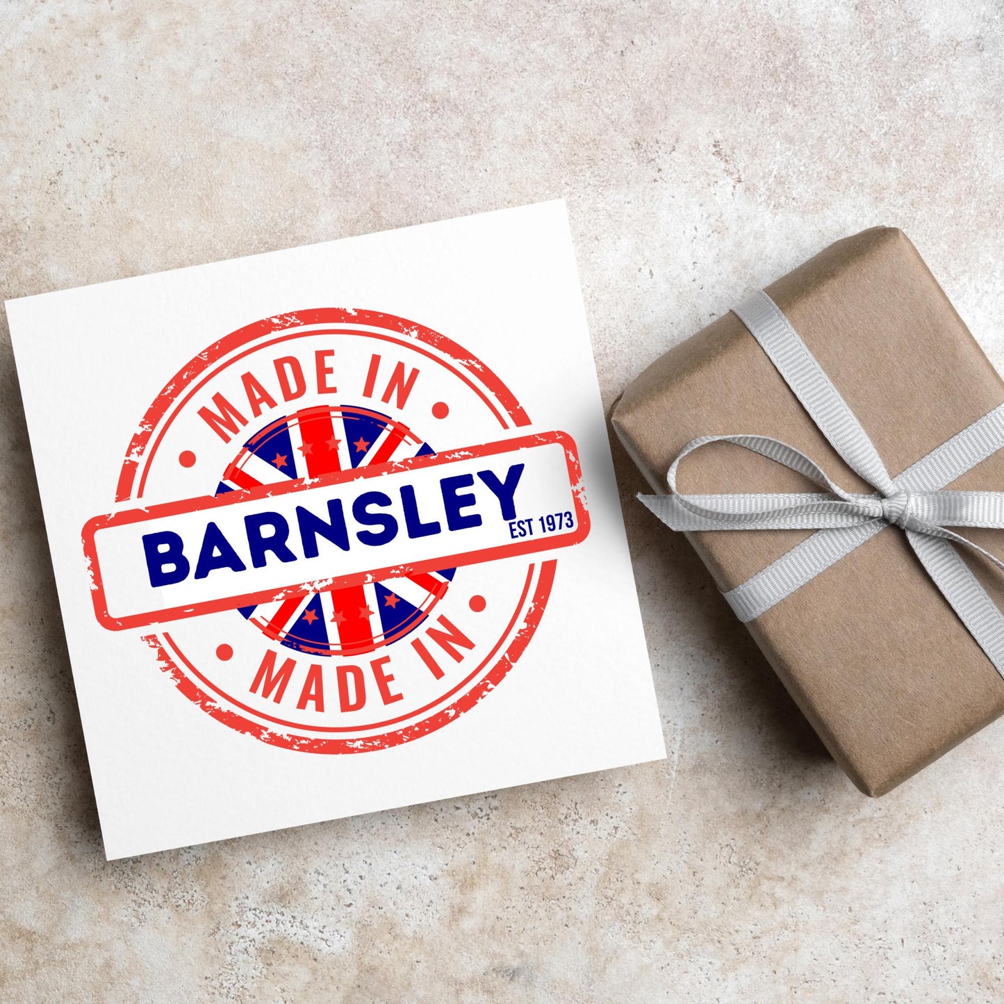 Custom Made in Britain Birthday Card, Any Town Personalised, Birth Date Card, Birthday Card for British Person, UK Birthday Card