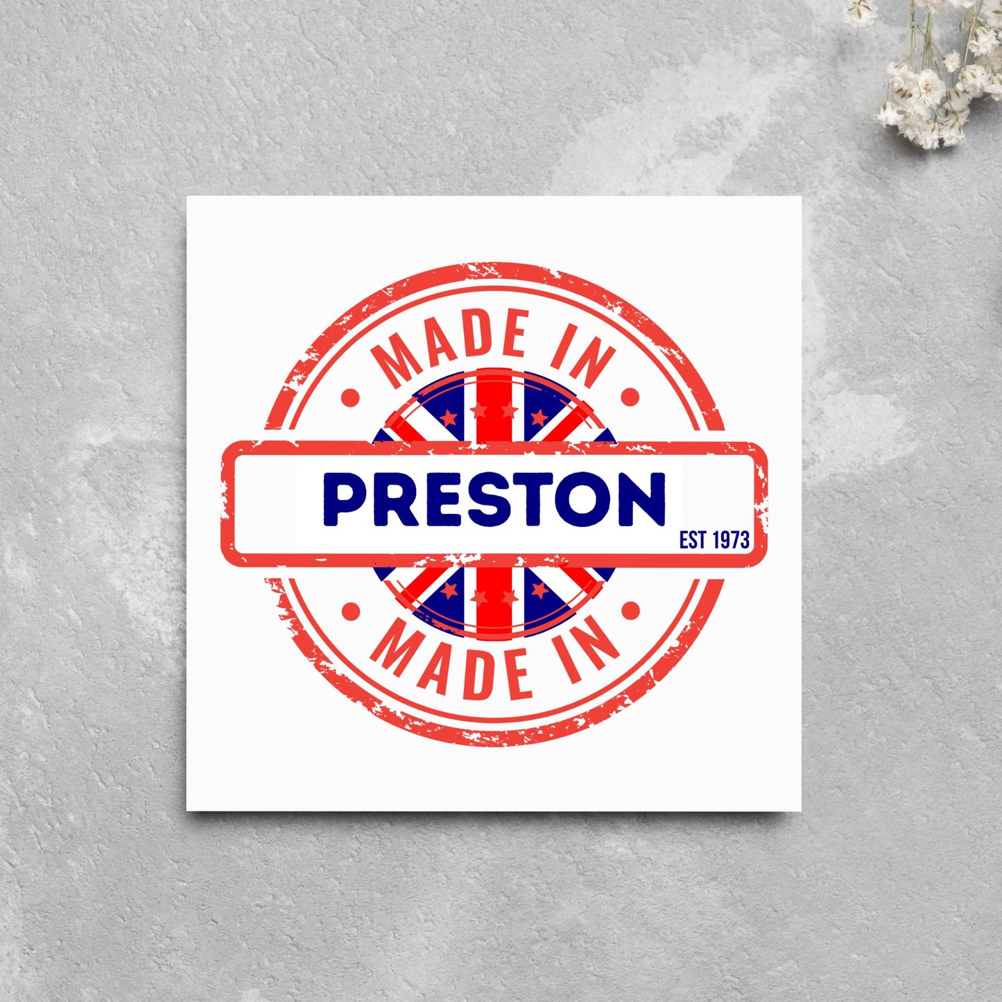 Custom Made in Britain Birthday Card, Any Town Personalised, Birth Date Card, Birthday Card for British Person, UK Birthday Card