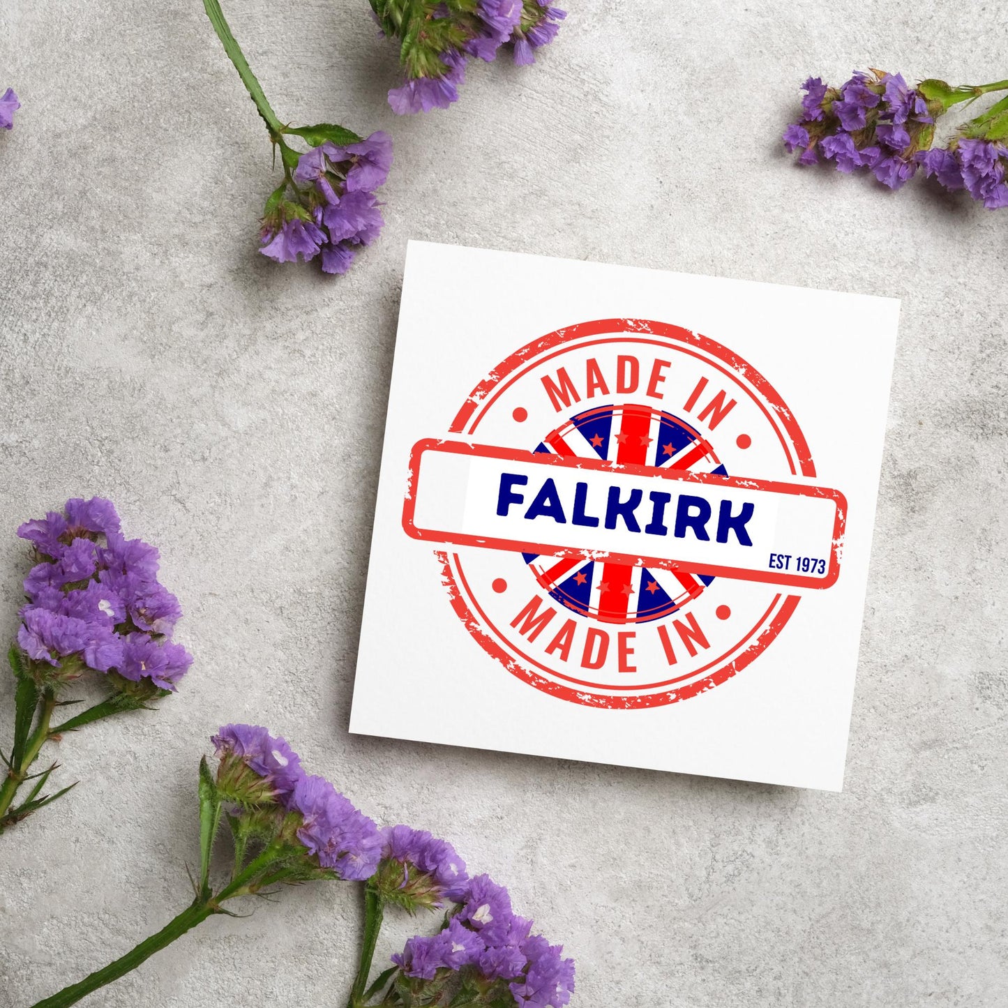Custom Made in Britain Birthday Card, Any Town Personalised, Birth Date Card, Birthday Card for British Person, UK Birthday Card