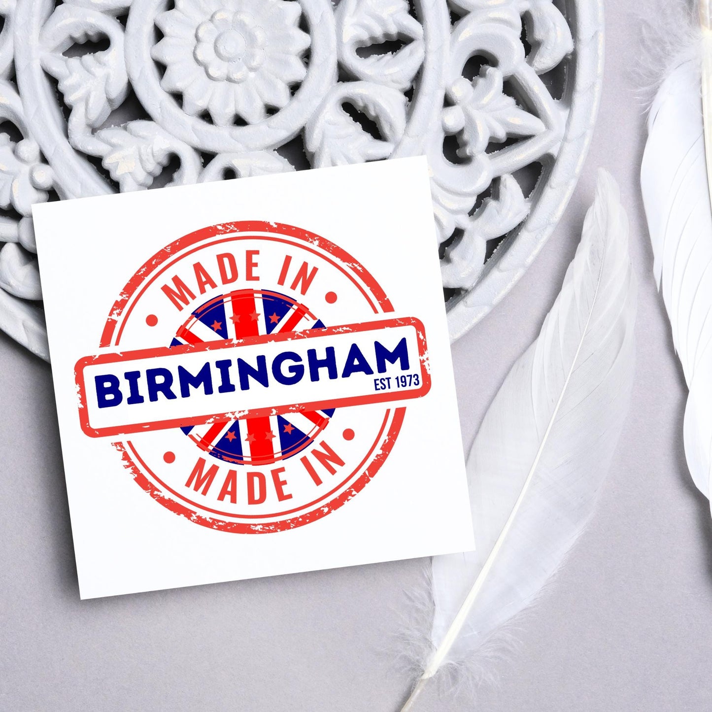 Custom Made in Britain Birthday Card, Any Town Personalised, Birth Date Card, Birthday Card for British Person, UK Birthday Card