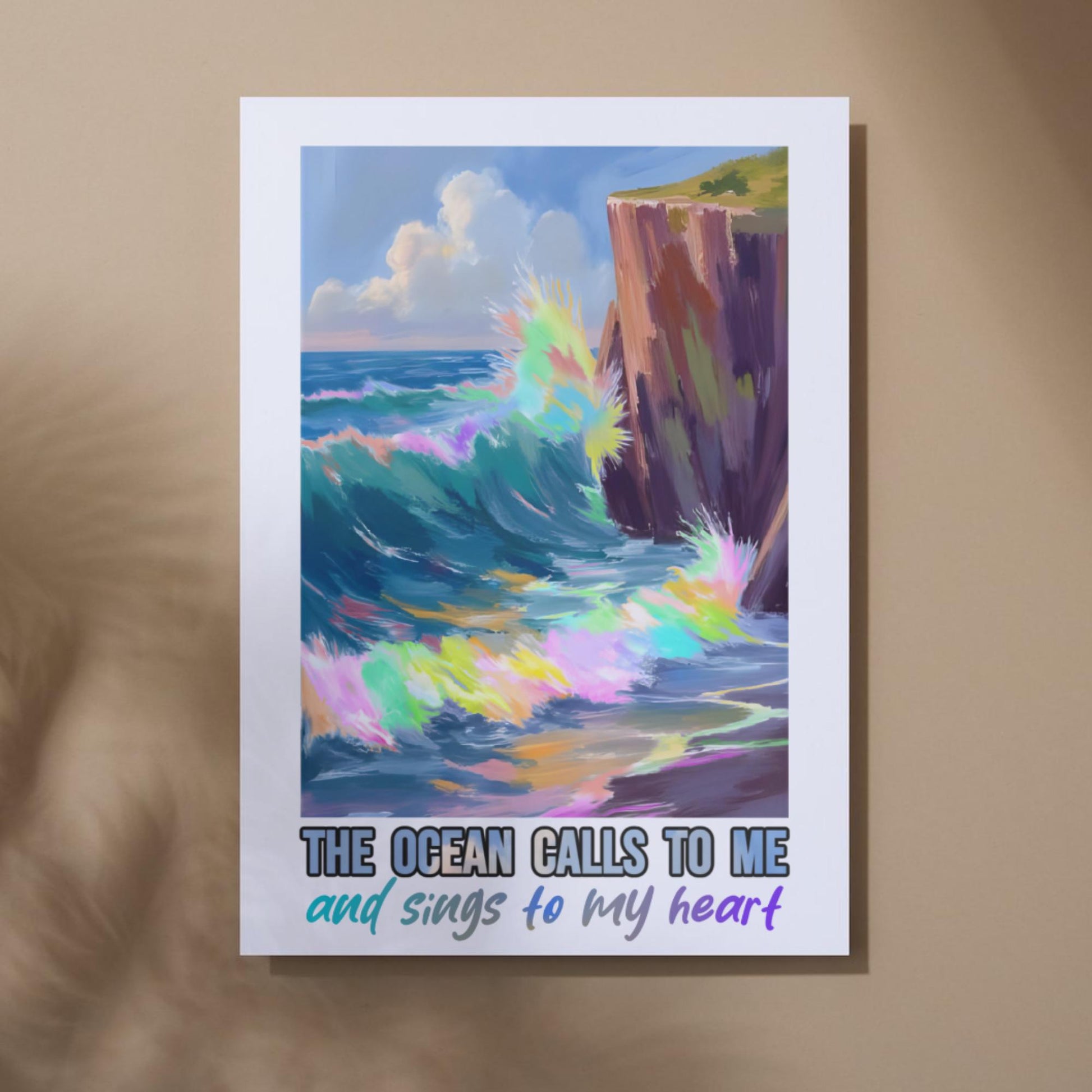 Ocean Waves Print, High Quality A4 Wall Art, Sea Life Art, Marine Art, Sailing Poster, Original Artist Print, Colourful Sea Print,