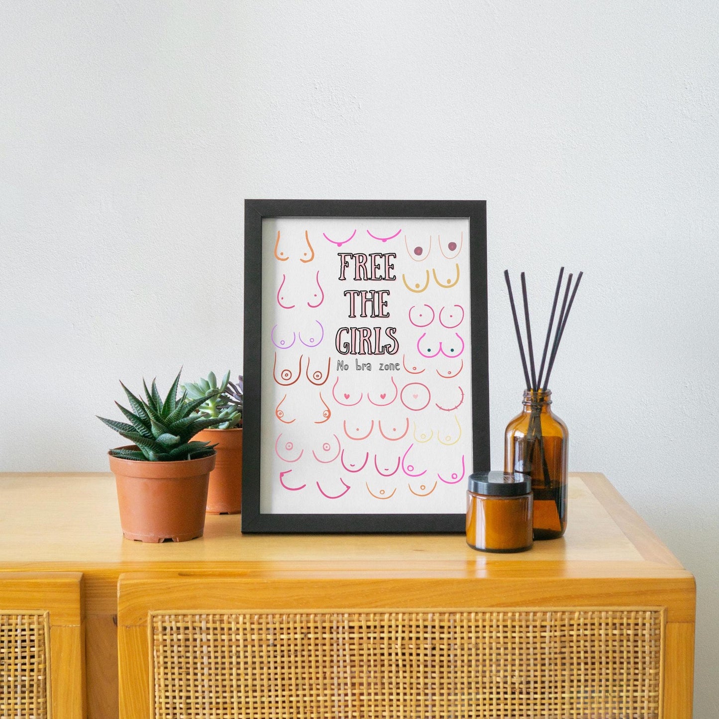 Boobs Print, High Quality A4 Wall Art, Modern Art Print, Breast Awareness Poster, Fun Modern Art, Tits of Every Kind! Art for Bedroom