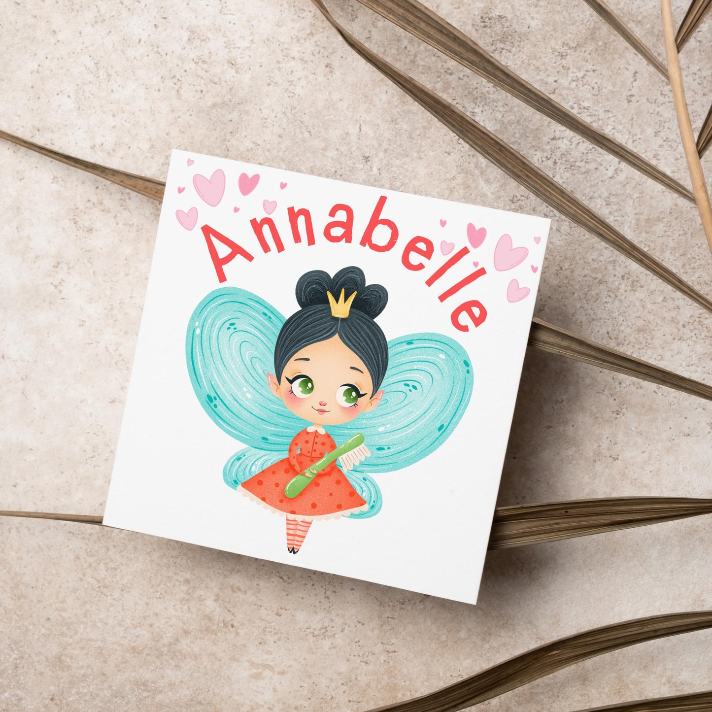 Personalised Tooth Fairy Card for Child, Well Done Dentist Card, Tooth Fairy for Grandchild, Custom Name Card for Children
