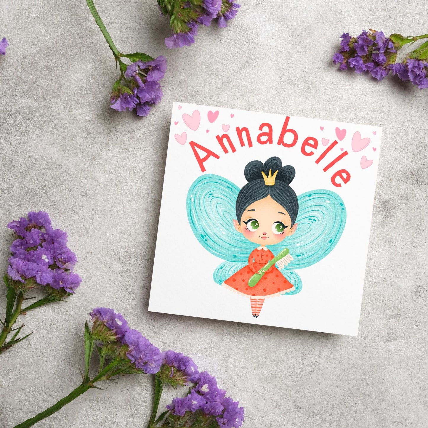 Personalised Tooth Fairy Card for Child, Well Done Dentist Card, Tooth Fairy for Grandchild, Custom Name Card for Children