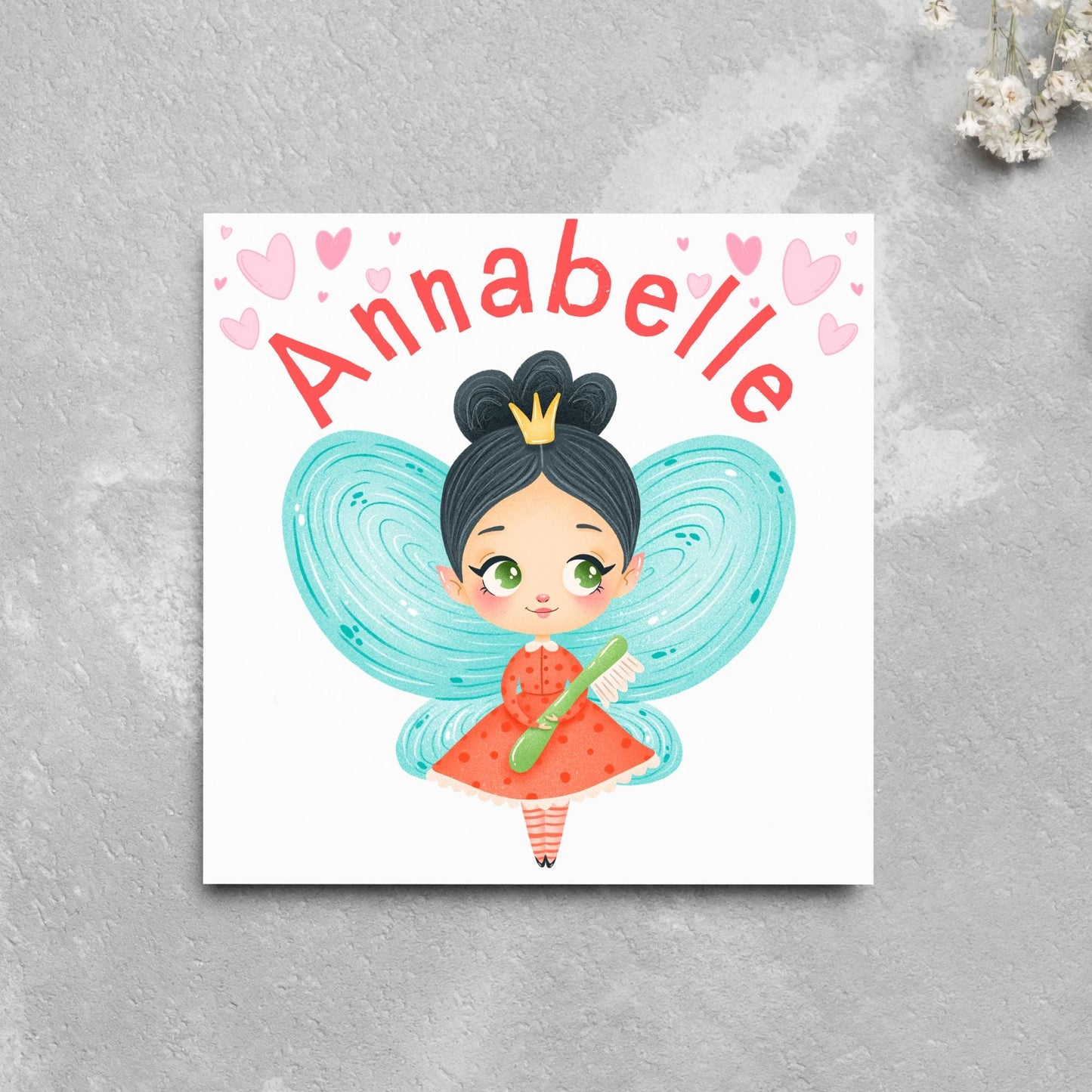 Personalised Tooth Fairy Card for Child, Well Done Dentist Card, Tooth Fairy for Grandchild, Custom Name Card for Children