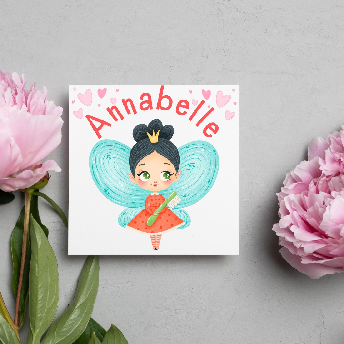 Personalised Tooth Fairy Card for Child, Well Done Dentist Card, Tooth Fairy for Grandchild, Custom Name Card for Children