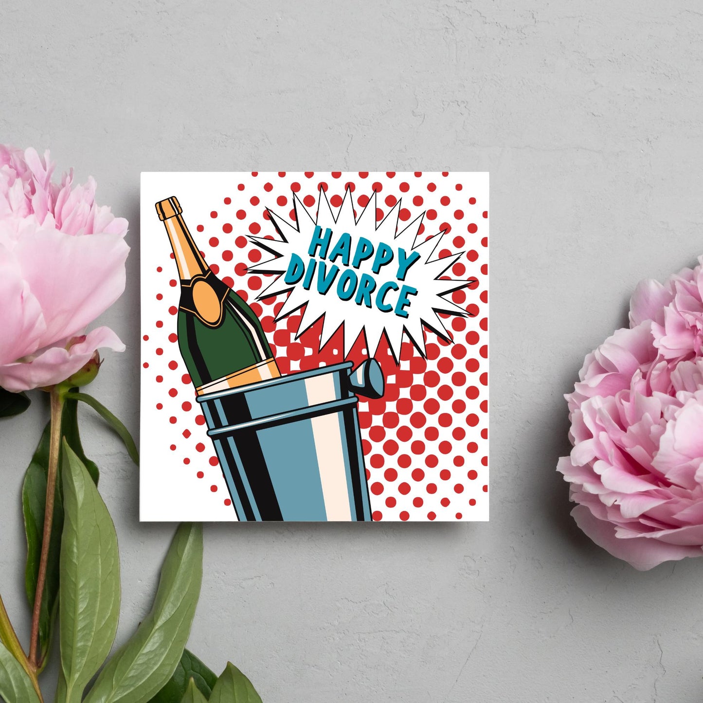 Pop Art Divorce Card: Bright, Bold, Modern Design
