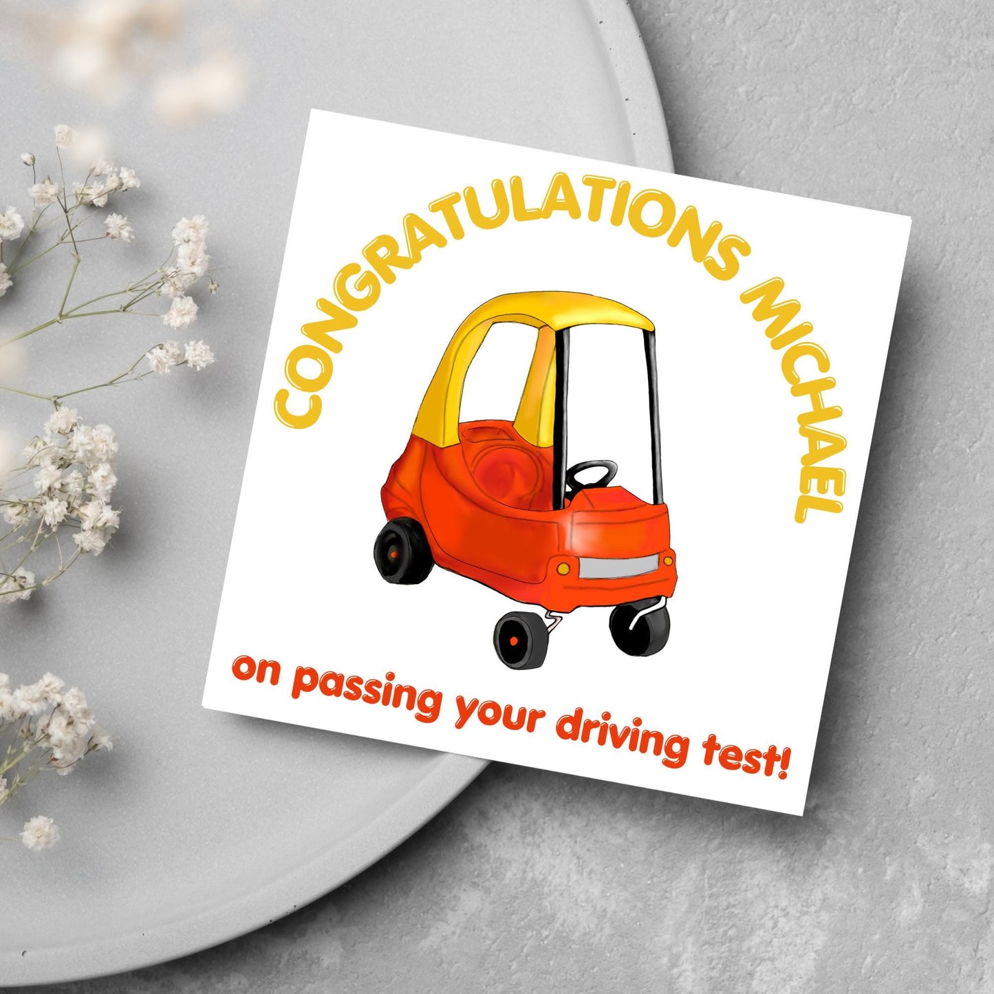 Personalised Driving Test Card, Congratulations You Passed, Custom New Driver Card, Cartoon Card, Passed Test Card, Congratulations