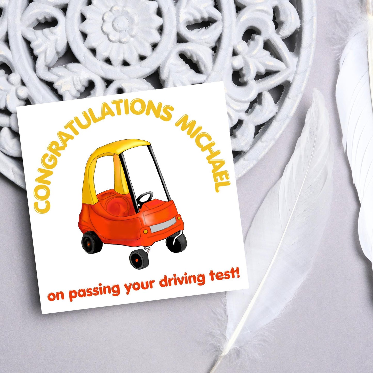 Personalised Driving Test Card, Congratulations You Passed, Custom New Driver Card, Cartoon Card, Passed Test Card, Congratulations