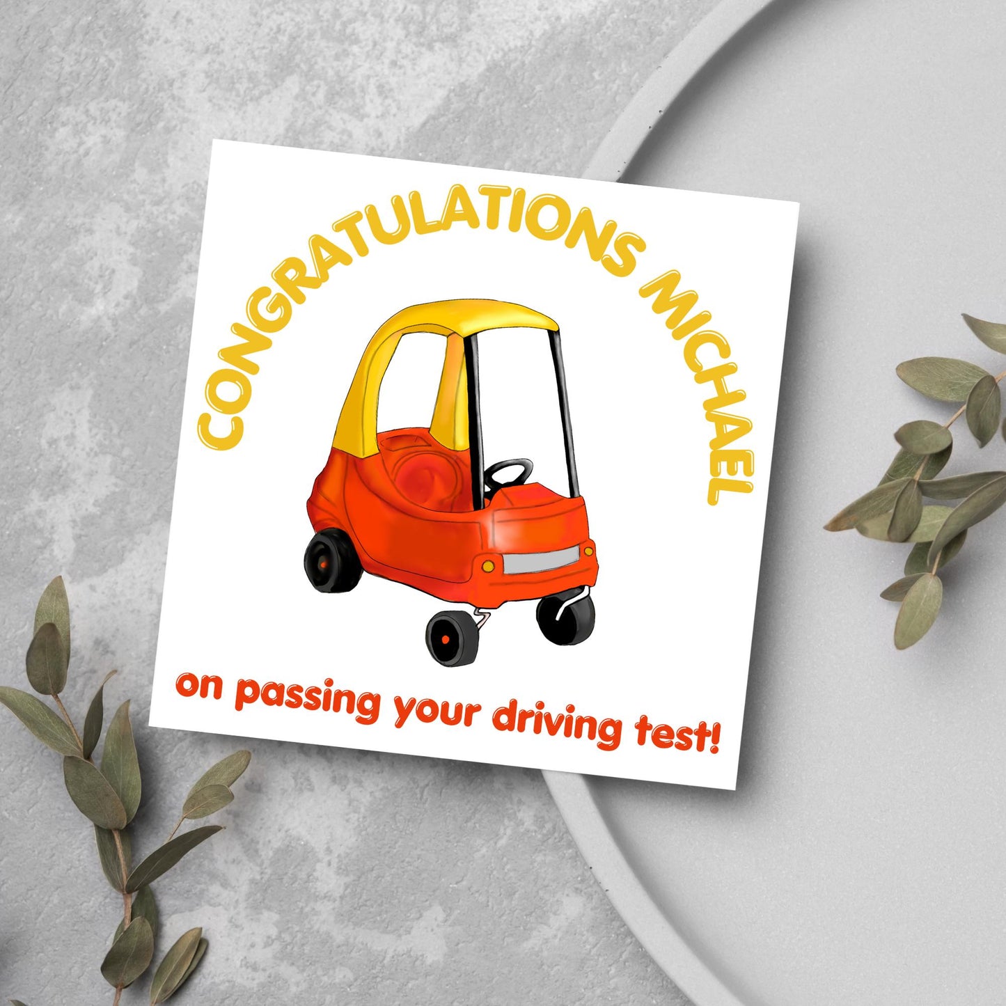 Personalised Driving Test Card, Congratulations You Passed, Custom New Driver Card, Cartoon Card, Passed Test Card, Congratulations