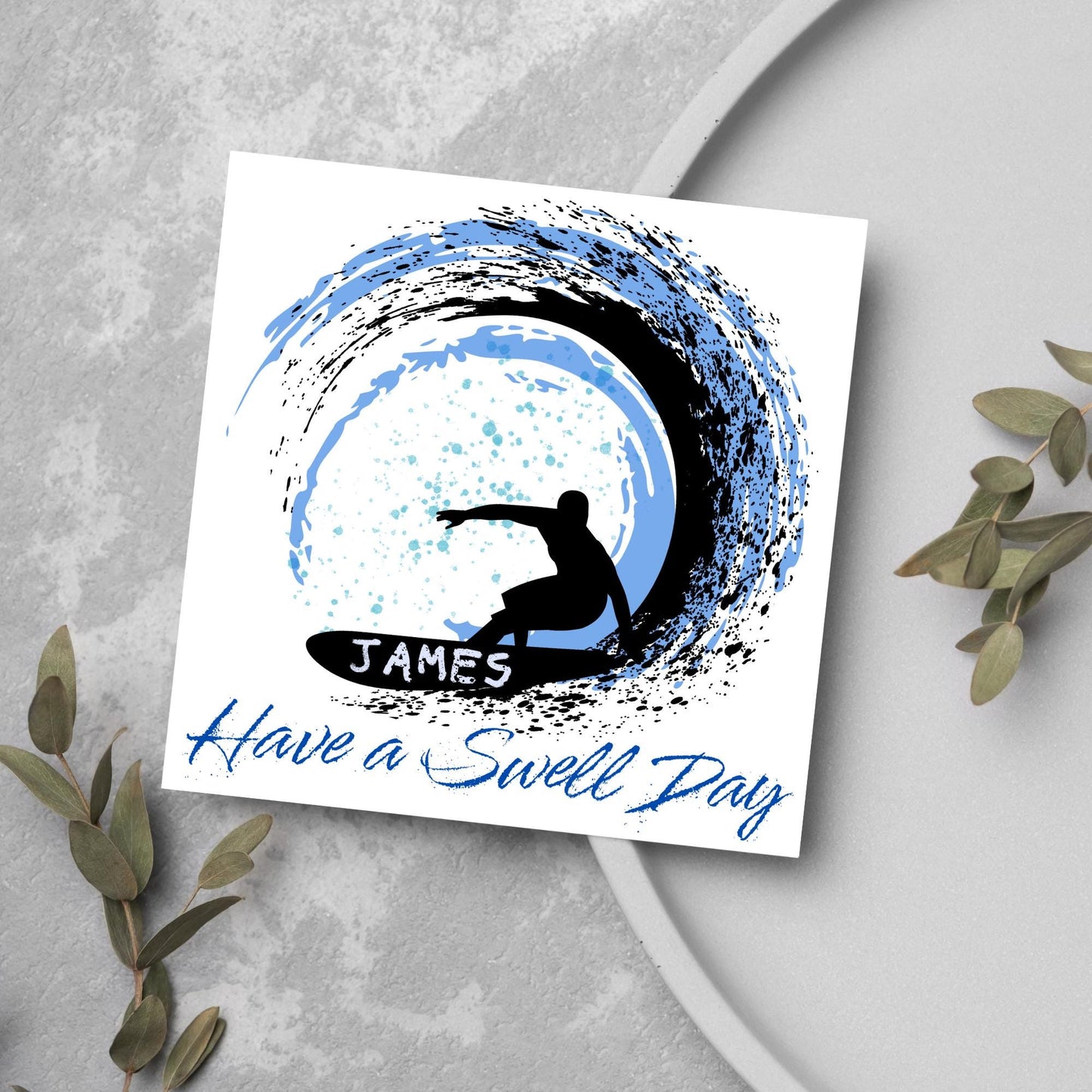 Personalised Surfing Birthday Card, Sport Card, Surfer Birthday Card, Card for Him, Card for Her, Surf Board, Card for Surfer, Water Sport