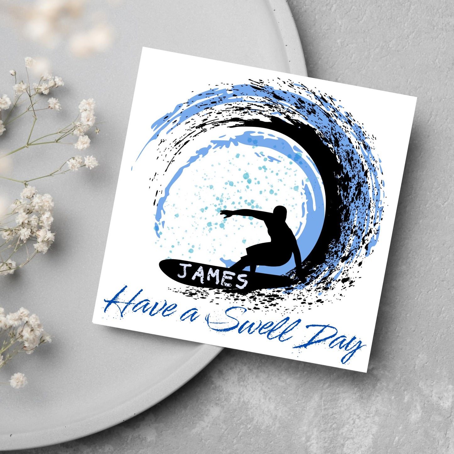 Personalised Surfing Birthday Card, Sport Card, Surfer Birthday Card, Card for Him, Card for Her, Surf Board, Card for Surfer, Water Sport