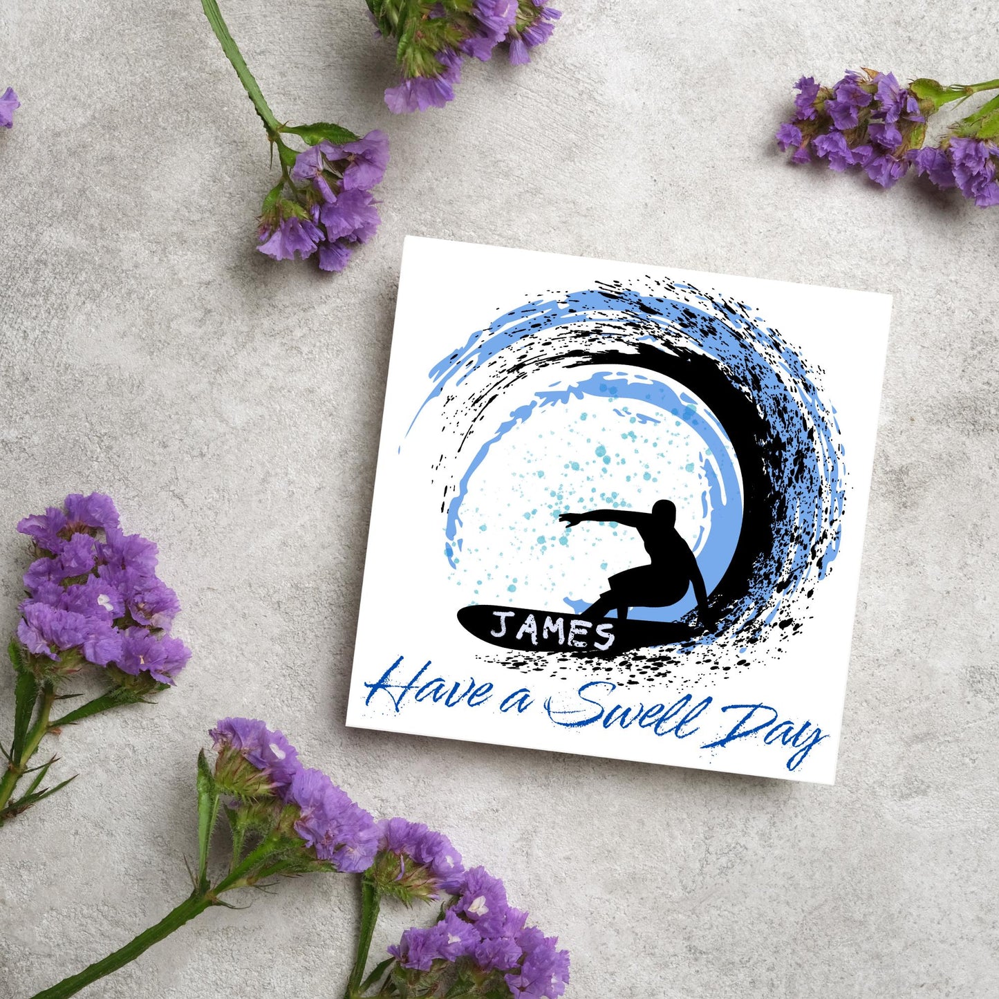 Personalised Surfing Birthday Card, Sport Card, Surfer Birthday Card, Card for Him, Card for Her, Surf Board, Card for Surfer, Water Sport