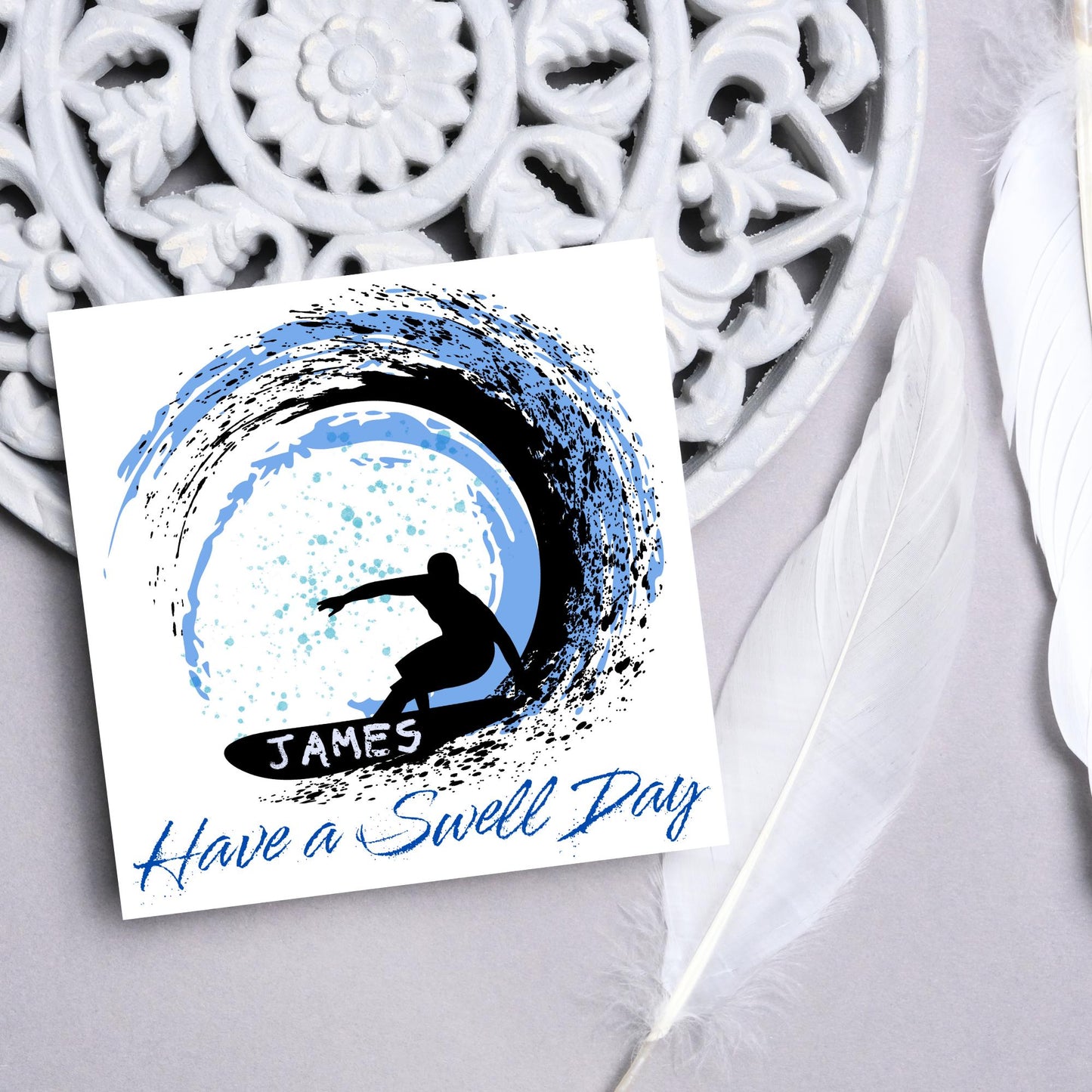 Personalised Surfing Birthday Card, Sport Card, Surfer Birthday Card, Card for Him, Card for Her, Surf Board, Card for Surfer, Water Sport