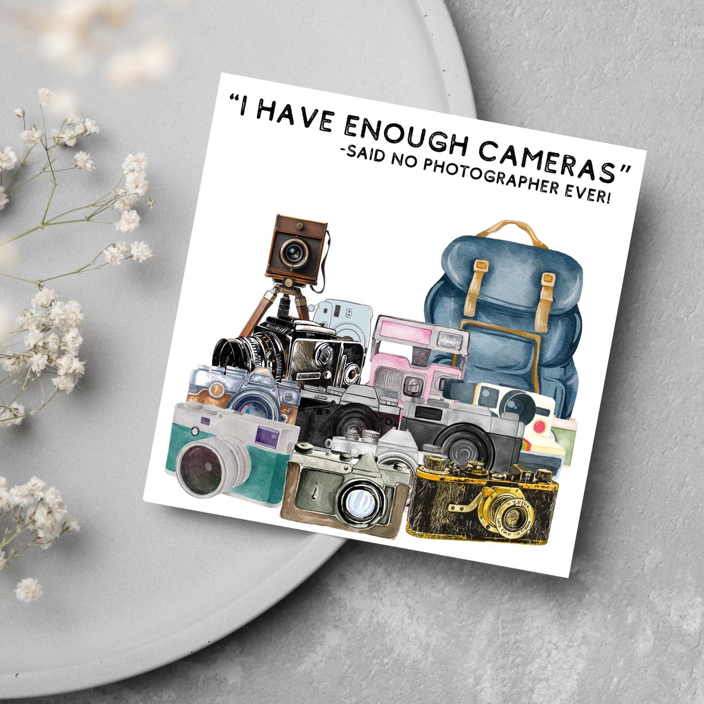 Photographer Birthday Card, Camera design, Photography Card, Birthday Card, Camera Card, Card For Him, Card For Her, Photography Club Card