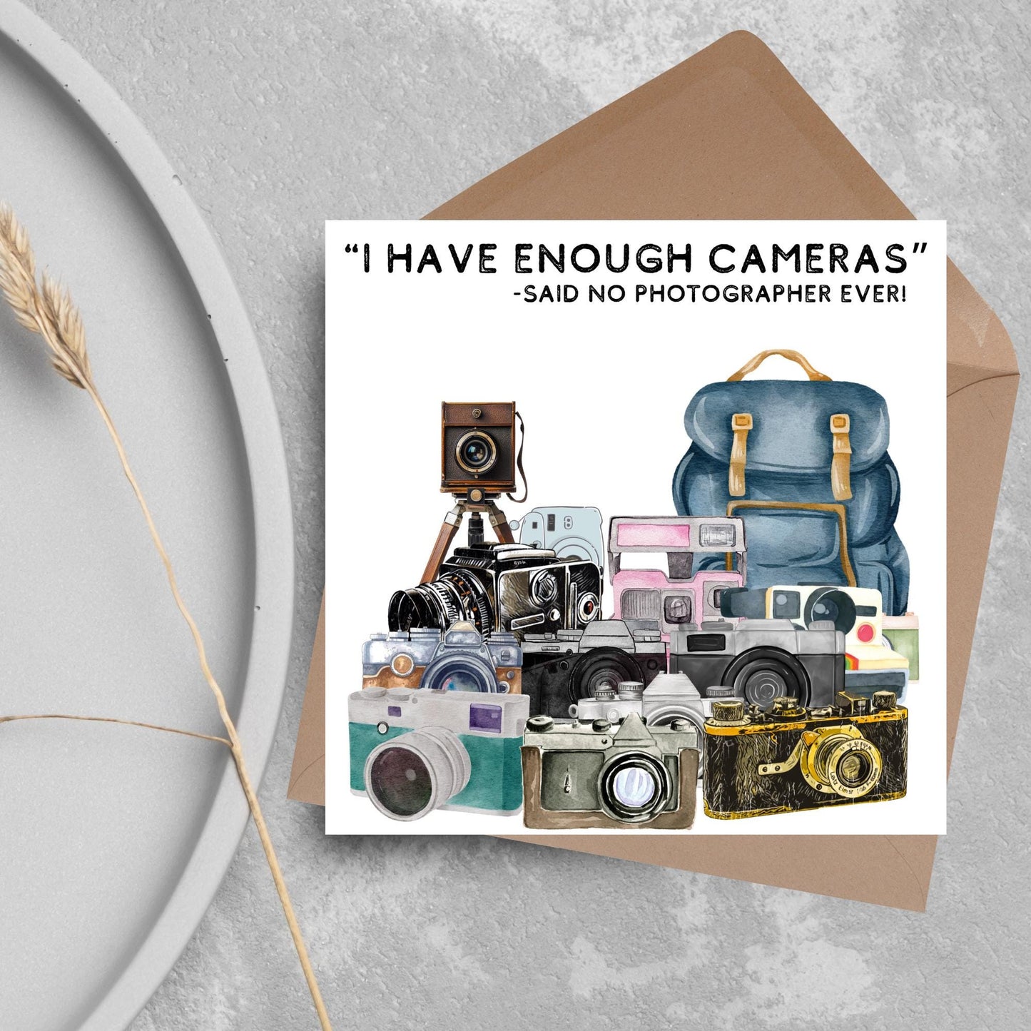 Photographer Birthday Card, Camera design, Photography Card, Birthday Card, Camera Card, Card For Him, Card For Her, Photography Club Card