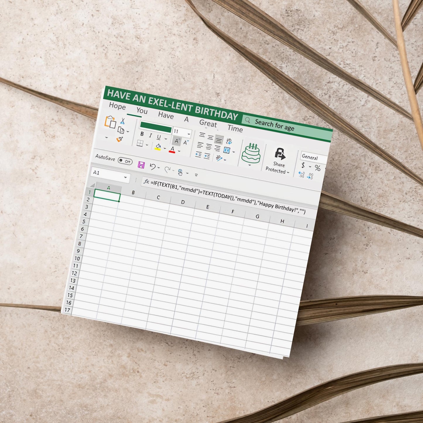 Spreadsheet Birthday Card, Funny Geek Birthday Card, IT Birthday Card, Funny Exel Design Spreadsheet Card, Accountant Card, Geek Card