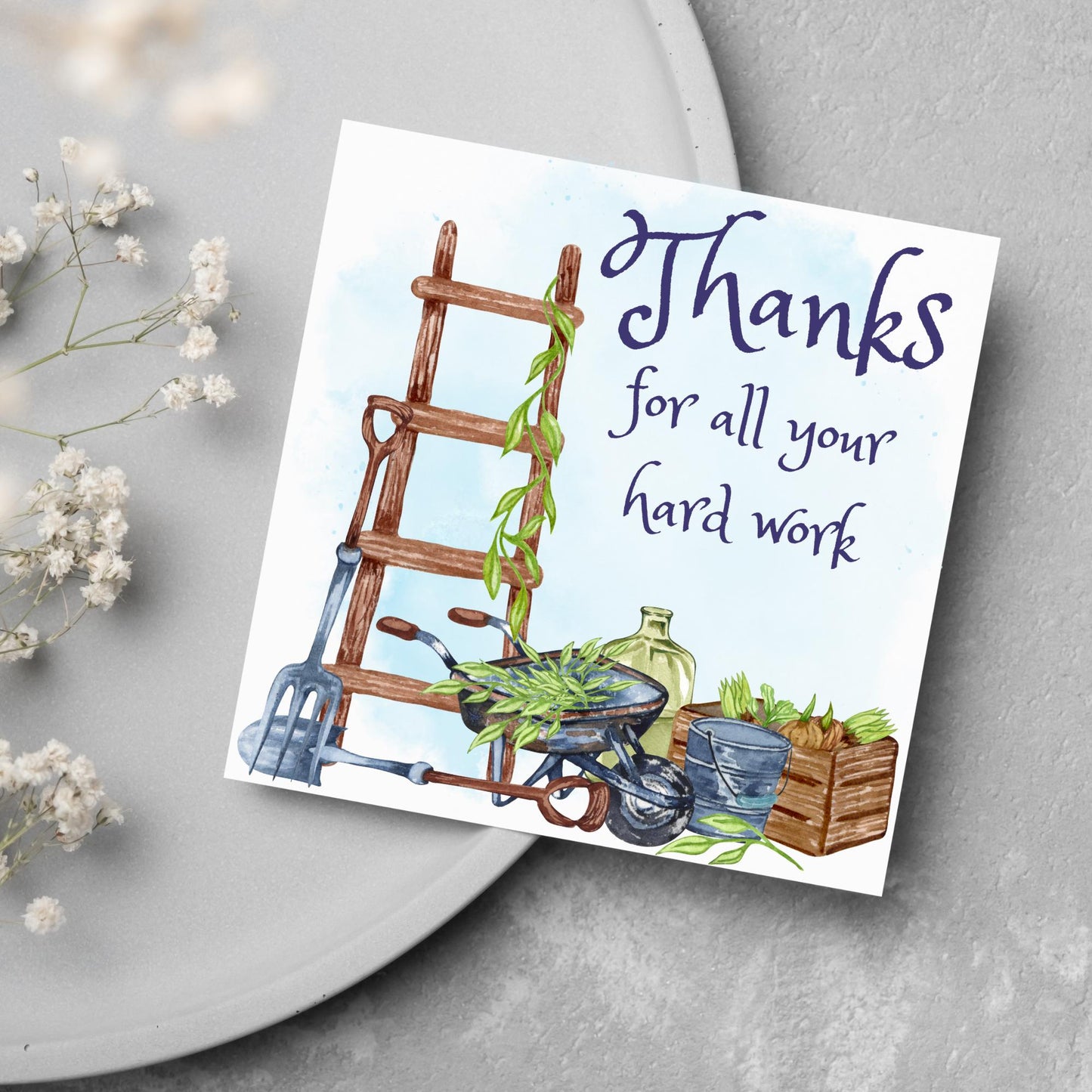 Thank You Card for Gardener, Gardening Thank You Card, Groundskeeper Card, Warden Card, Caretaker Card, Tree Surgeon Thank You Card