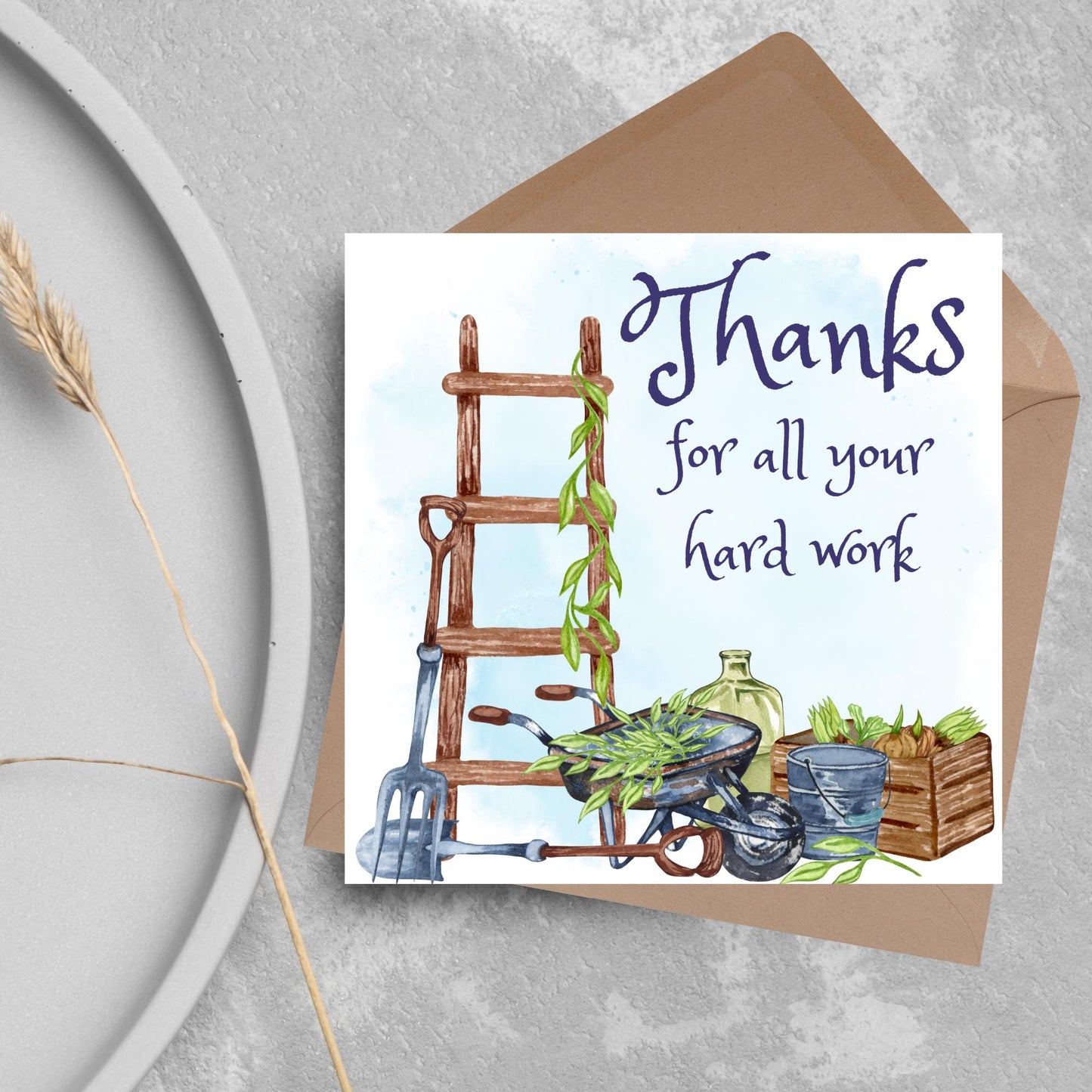 Thank You Card for Gardener, Gardening Thank You Card, Groundskeeper Card, Warden Card, Caretaker Card, Tree Surgeon Thank You Card