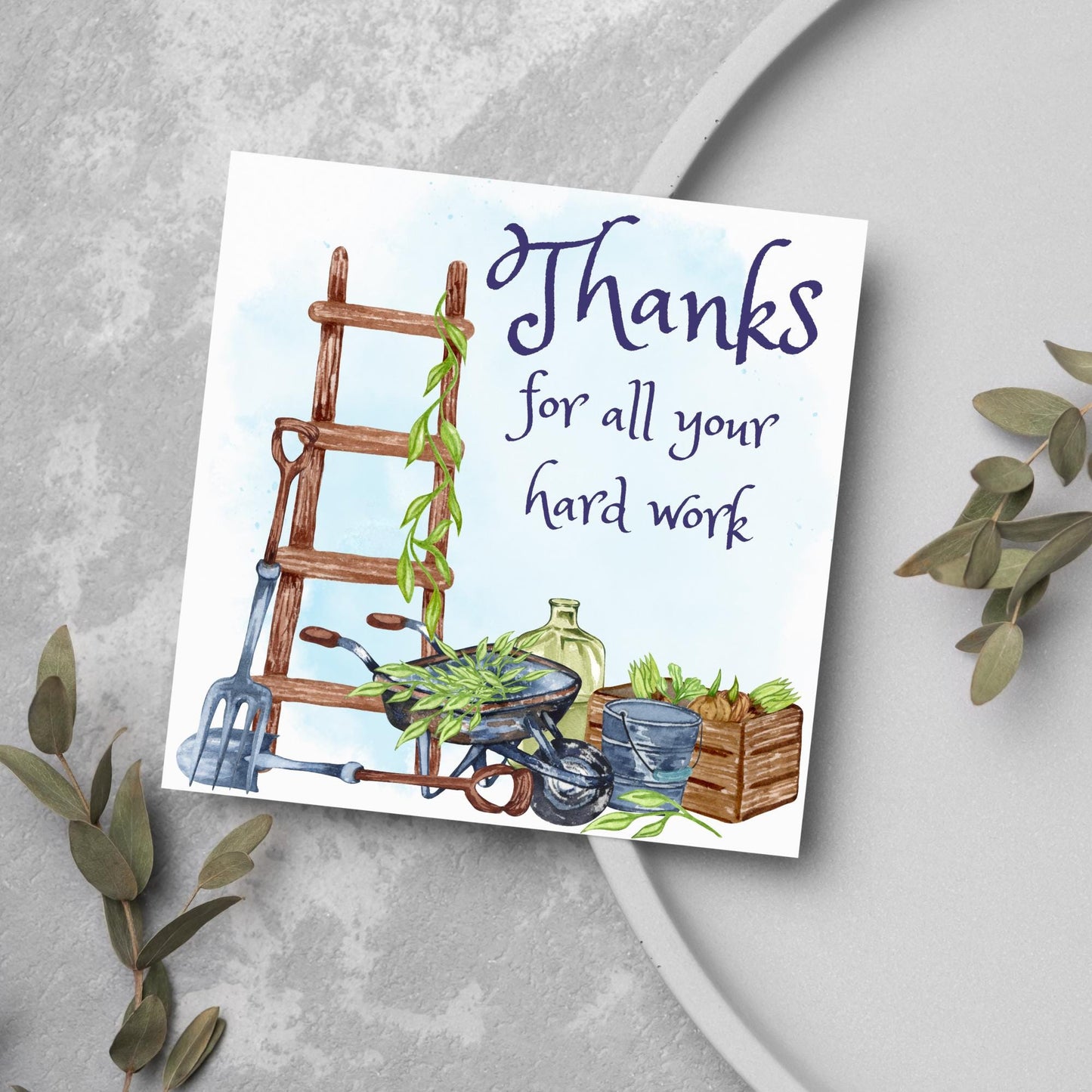 Thank You Card for Gardener, Gardening Thank You Card, Groundskeeper Card, Warden Card, Caretaker Card, Tree Surgeon Thank You Card