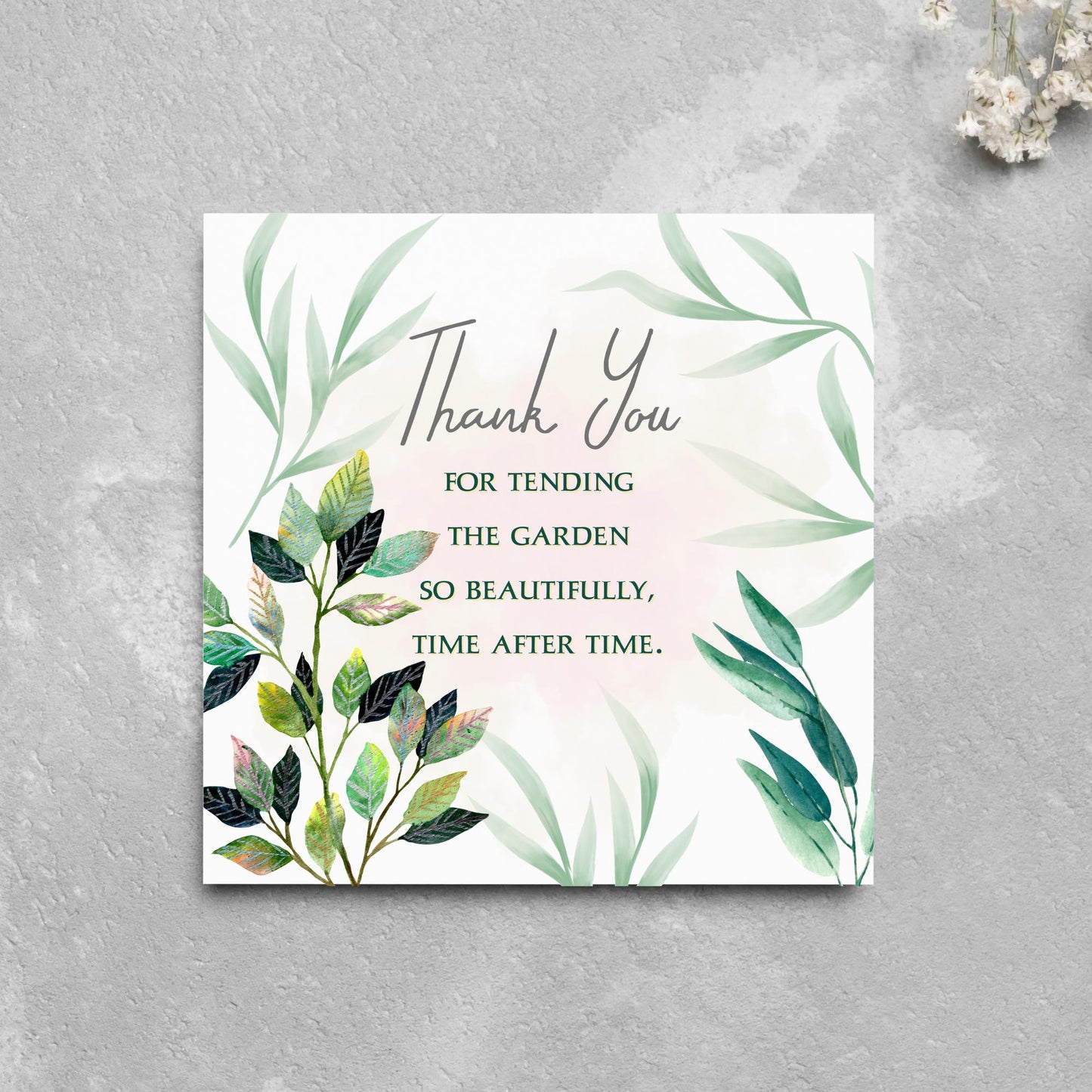 Thank You Card for Gardener, Gardening Thank You Card, Groundskeeper Card, Warden Card, Caretaker Card, Tree Surgeon Thank You Card