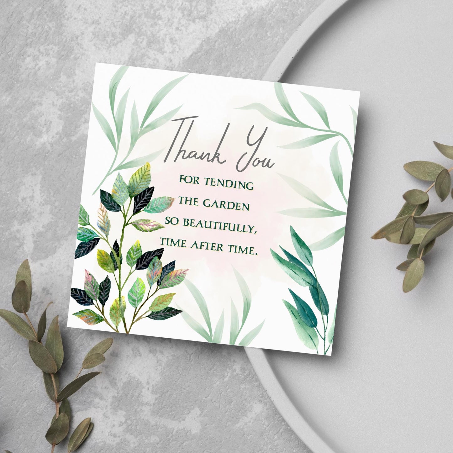 Thank You Card for Gardener, Gardening Thank You Card, Groundskeeper Card, Warden Card, Caretaker Card, Tree Surgeon Thank You Card