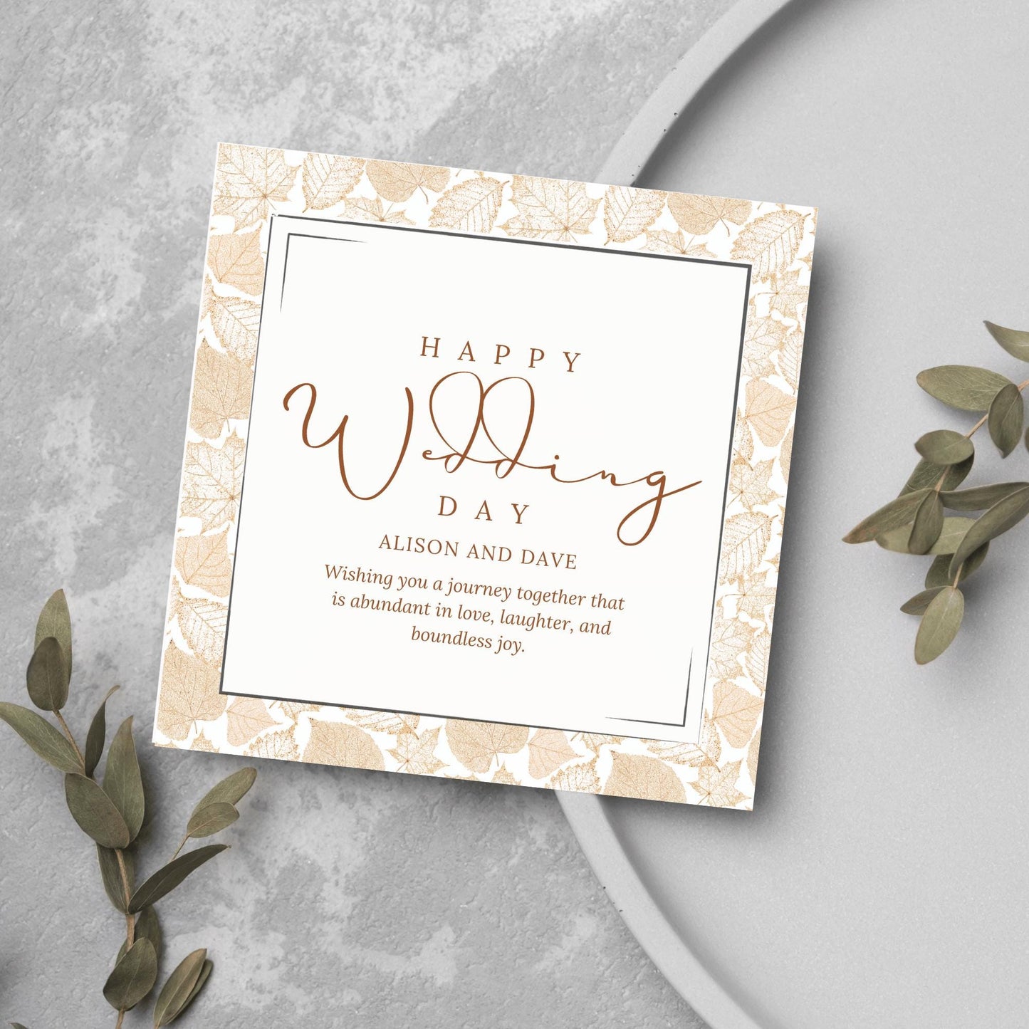 Personalised Wedding Congratulations Card, Wedding Day Card, Card for Couple, Customised Wedding Card, Custom Name Card, Wedding Gift