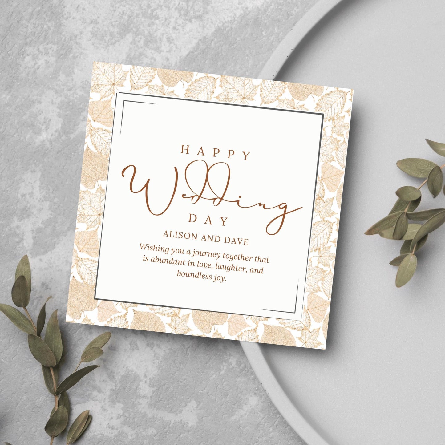 Personalised Wedding Congratulations Card, Wedding Day Card, Card for Couple, Customised Wedding Card, Custom Name Card, Wedding Gift