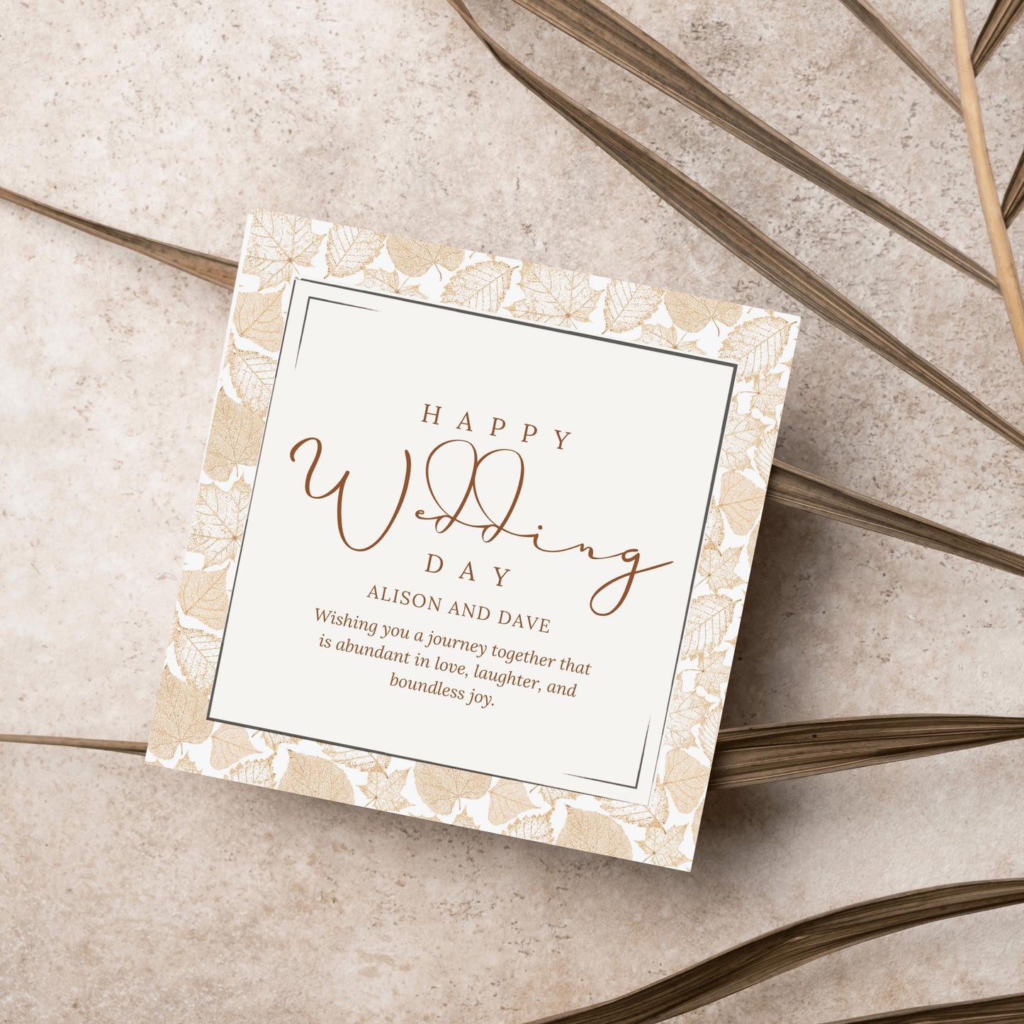 Personalised Wedding Congratulations Card, Wedding Day Card, Card for Couple, Customised Wedding Card, Custom Name Card, Wedding Gift