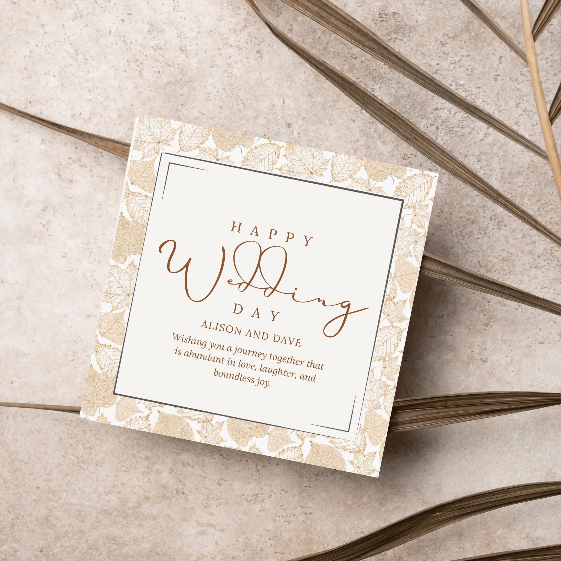 Personalised Wedding Congratulations Card, Wedding Day Card, Card for Couple, Customised Wedding Card, Custom Name Card, Wedding Gift