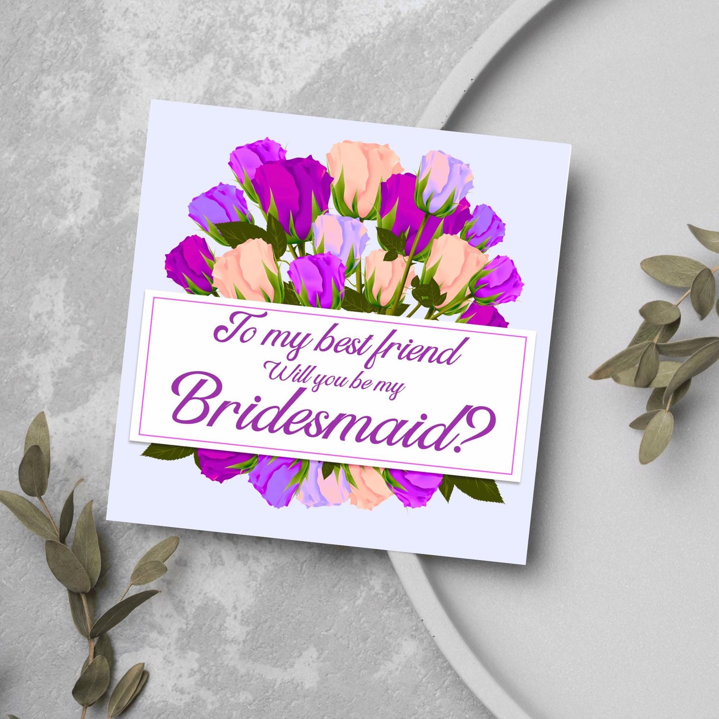 Personalised Bridesmaid Card, Will You Be My Bridesmaid? Maid of Honour Card, Flower Girl Card, Card for Bridesmaid, Customised Card