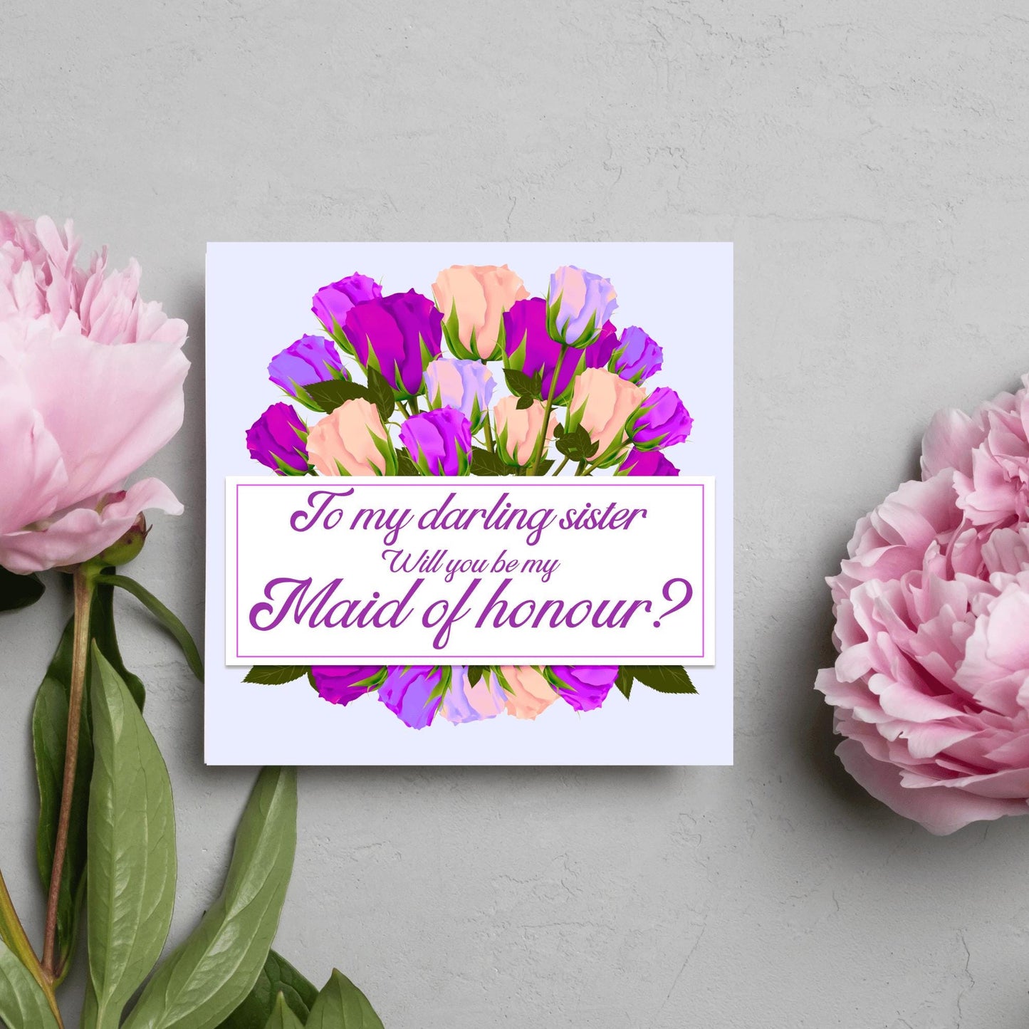 Personalised Bridesmaid Card, Will You Be My Bridesmaid? Maid of Honour Card, Flower Girl Card, Card for Bridesmaid, Customised Card