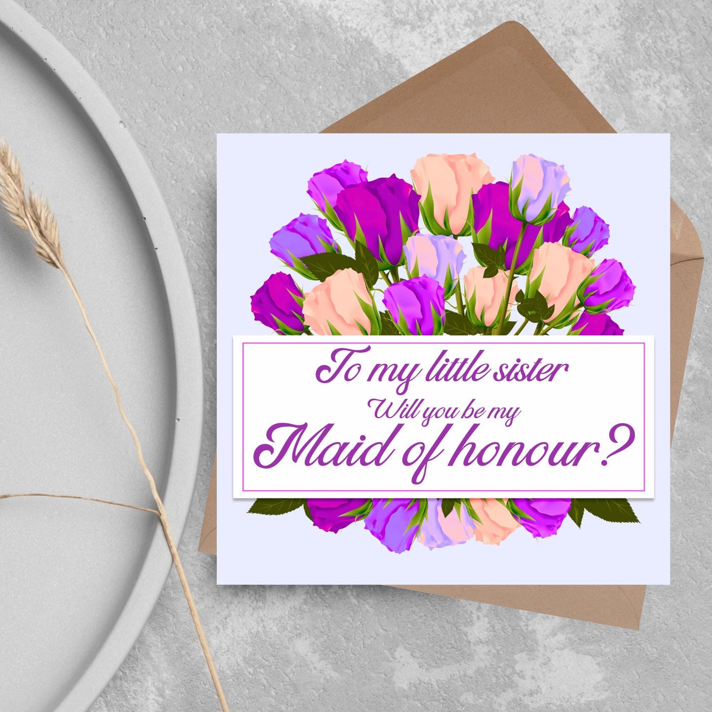 Personalised Bridesmaid Card, Will You Be My Bridesmaid? Maid of Honour Card, Flower Girl Card, Card for Bridesmaid, Customised Card