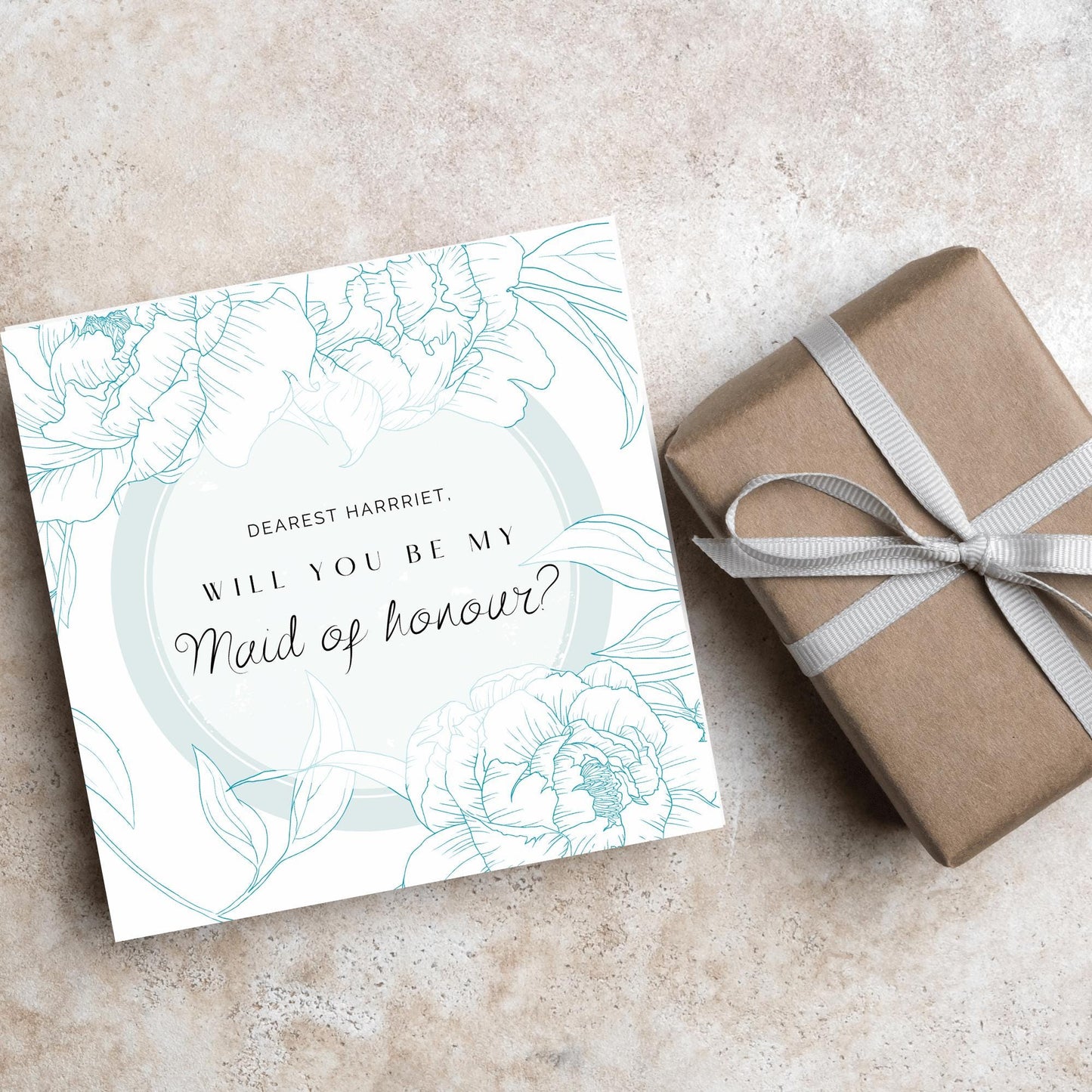 Personalised Bridesmaid Card, Will You Be My Bridesmaid? Maid of Honour Card, Flower Girl Card, Card for Bridesmaid, Customised Card