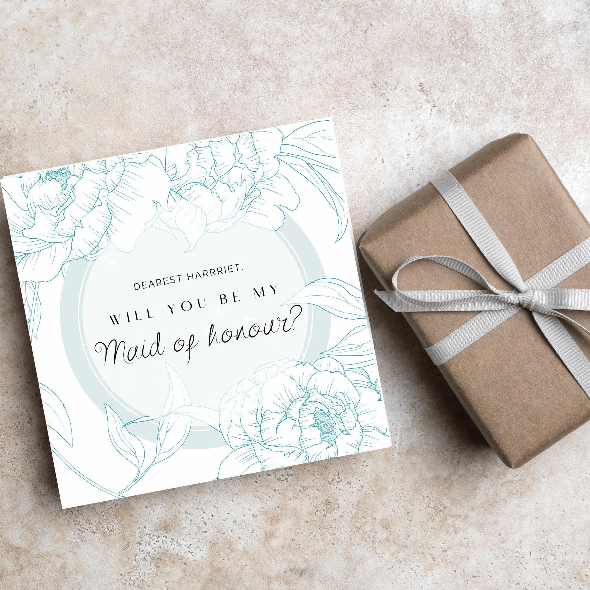Personalised Bridesmaid Card, Will You Be My Bridesmaid? Maid of Honour Card, Flower Girl Card, Card for Bridesmaid, Customised Card