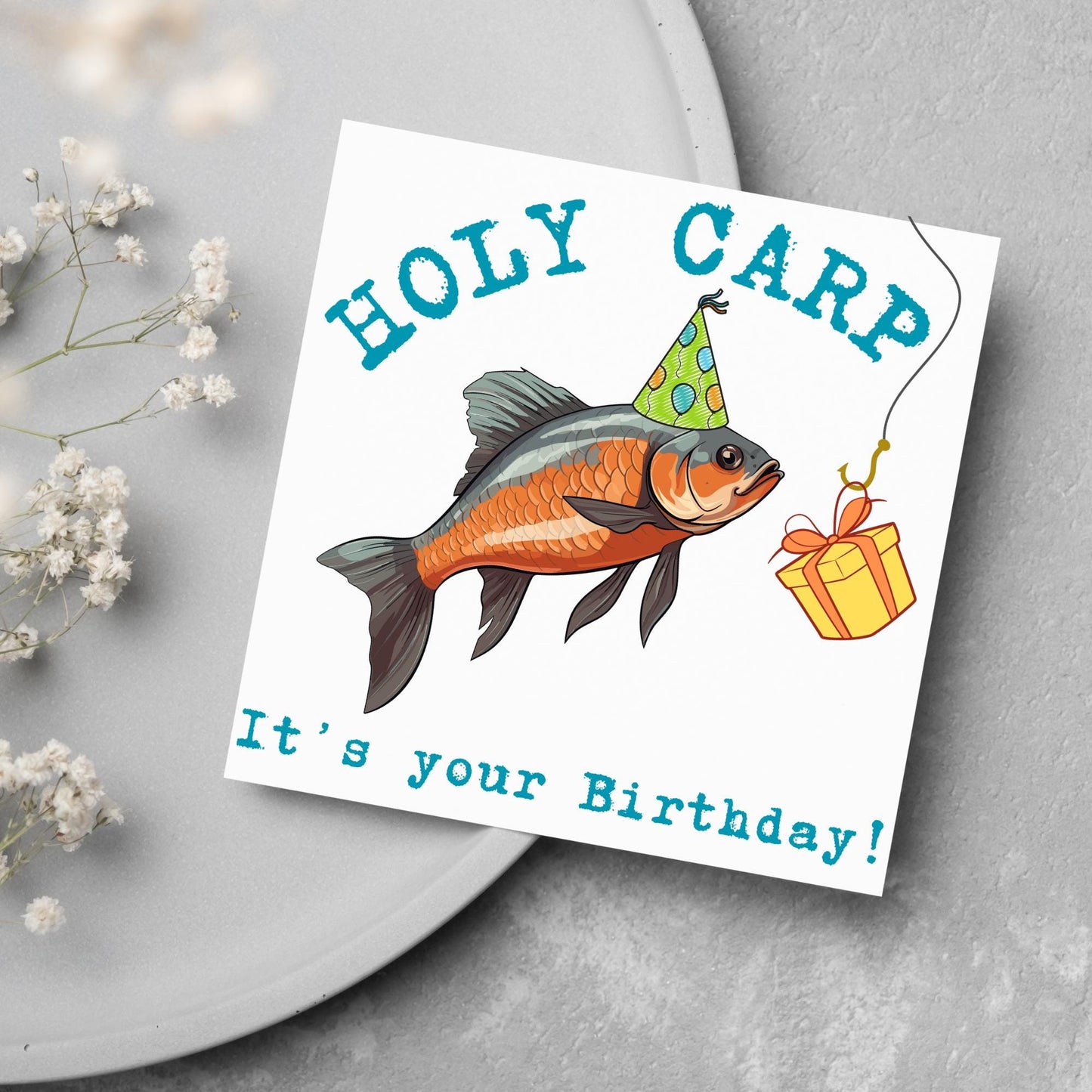 Fishing Birthday Card, Birthday Card for Him, Card for Her, Carp Fishing Card, Angling Card, Birthday Card for Dad, for Grandad, for Uncle