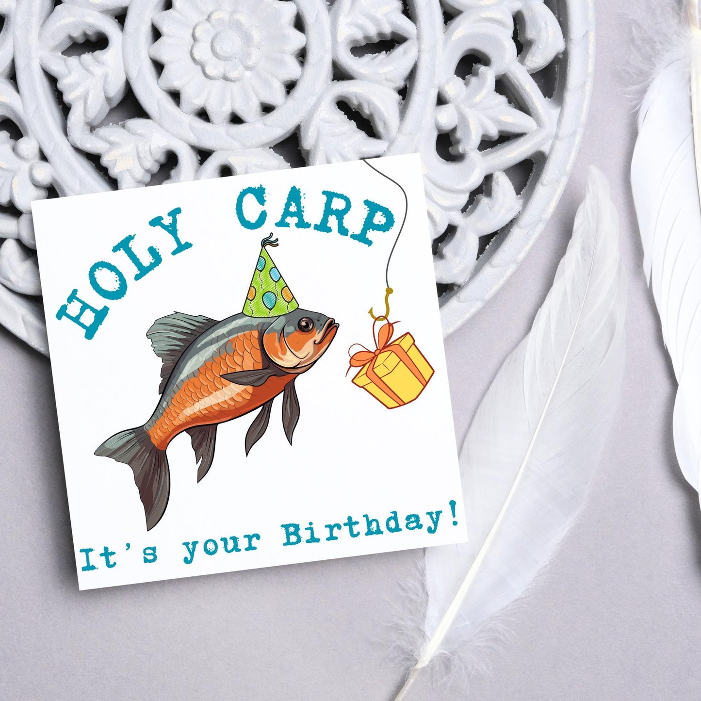 Fishing Birthday Card, Birthday Card for Him, Card for Her, Carp Fishing Card, Angling Card, Birthday Card for Dad, for Grandad, for Uncle