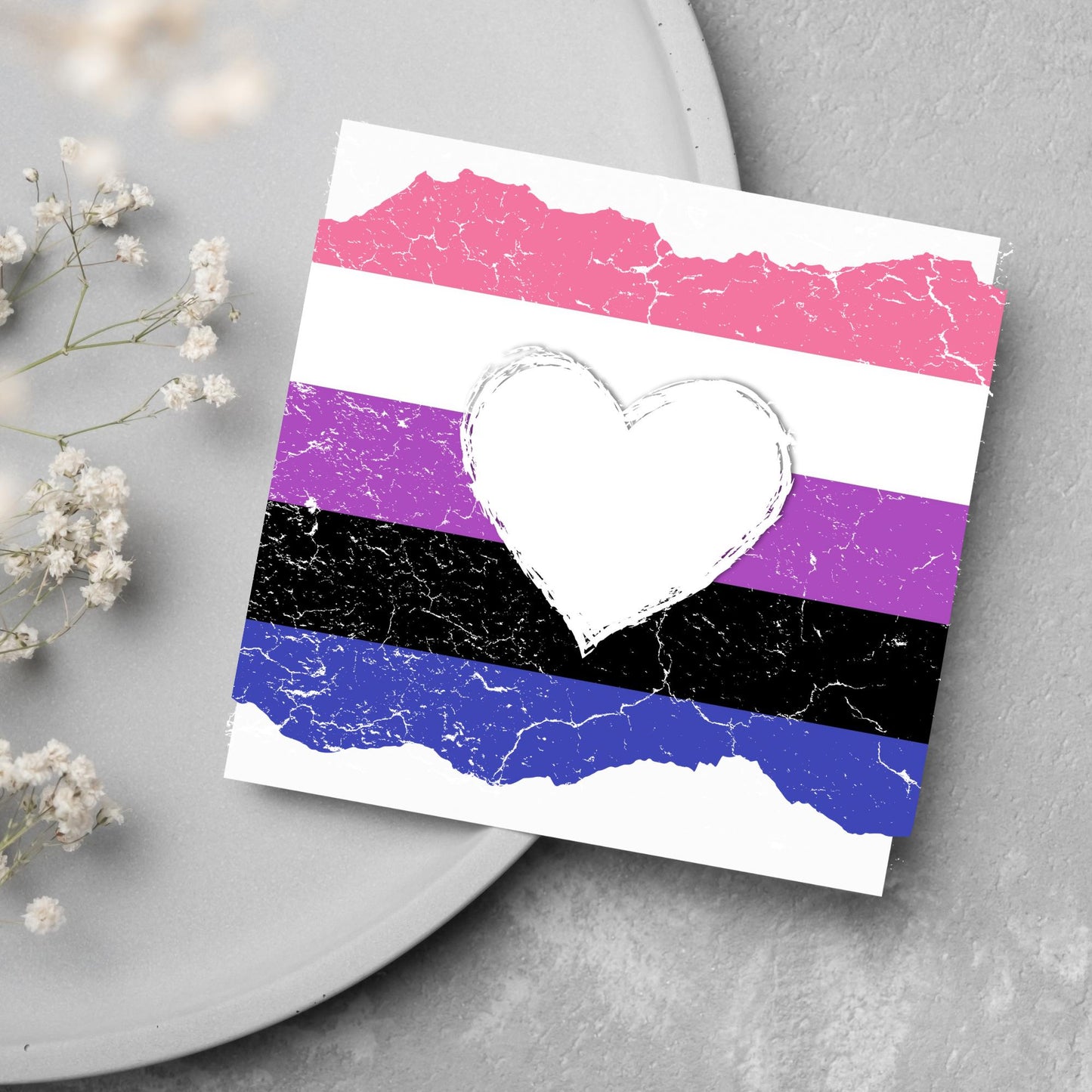 LGBTQ+ Card, Gender Flags, Transgender, Gay, Bi, Gender-Fluid, Pansexual, Lesbian, Coming Out Card, Gender Reassignment Card, Non Binary