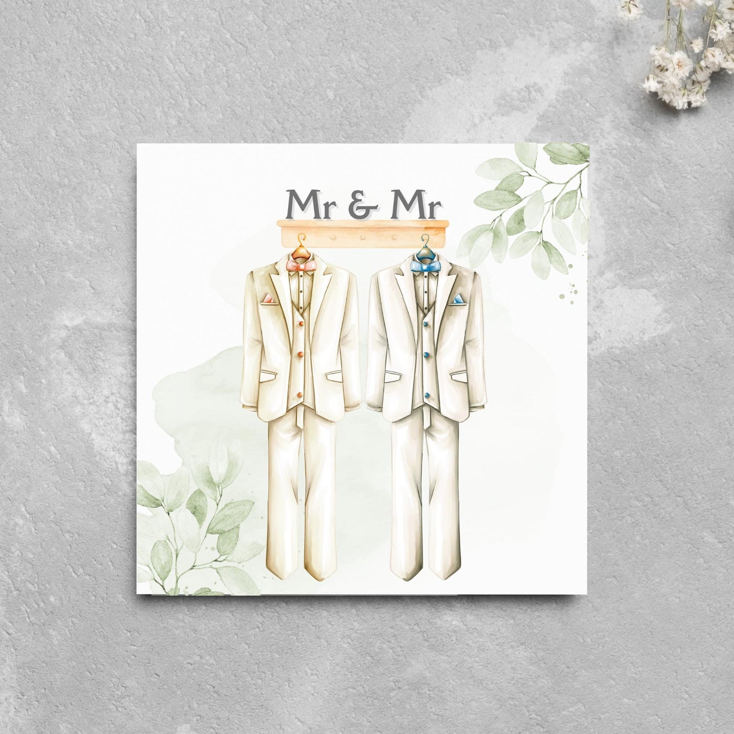 Mr and Mr Wedding Card, Gay Wedding Celebration Card, LGBTQ+ Wedding Day Card, Pride Wedding, Gay Marriage Card, Just Married, Gay Couple
